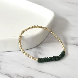 Gold Plated Bracelet with Green Jade