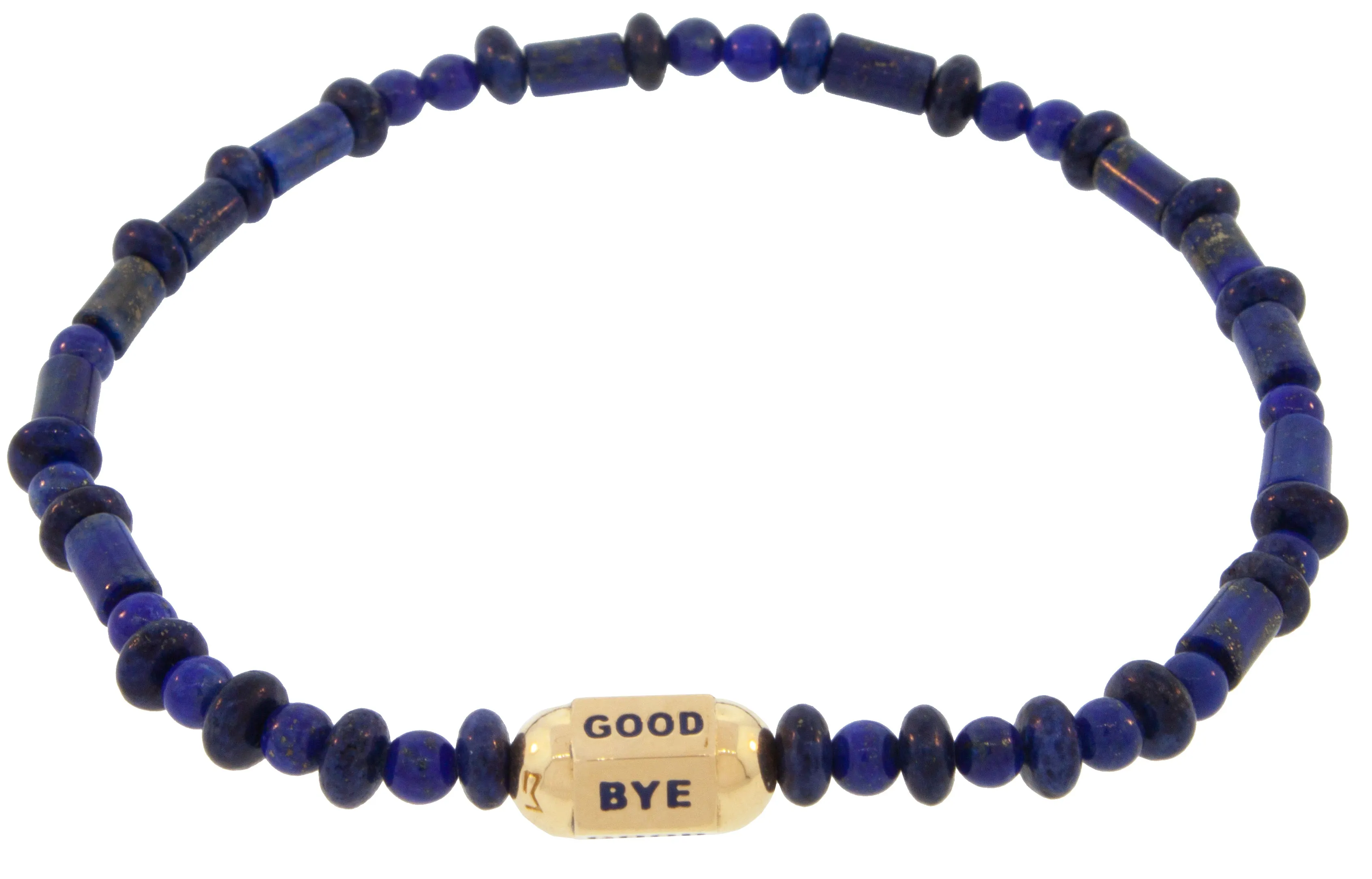 GOODBYE Hexagon Bolt Lapis Beaded Bracelet