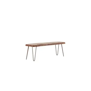 Grandby Mid-Century Modern Live Edge Bench