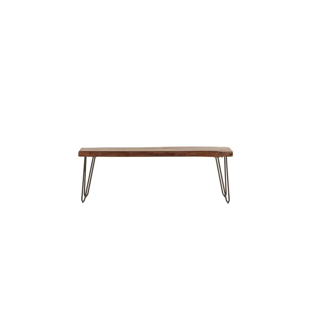 Grandby Mid-Century Modern Live Edge Bench