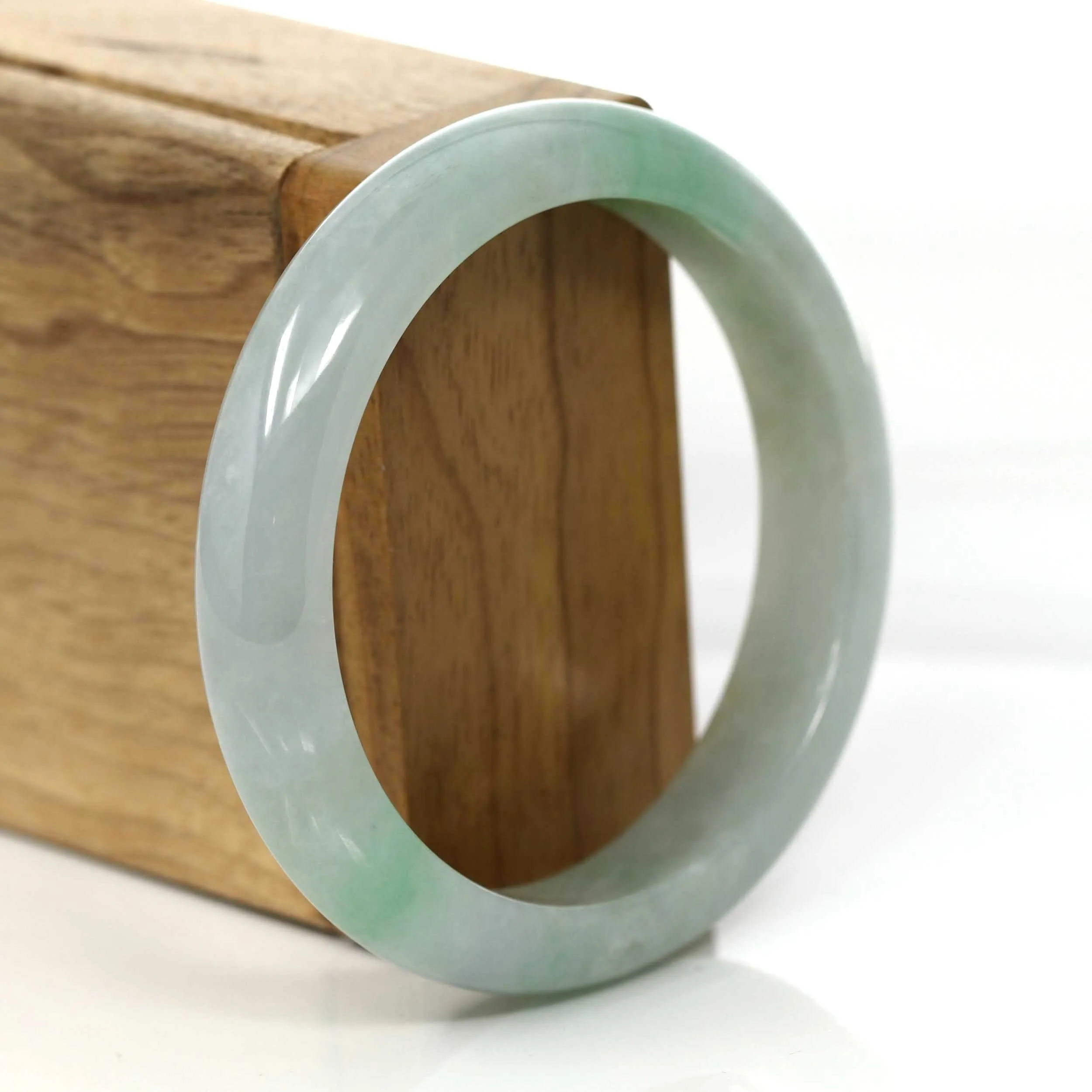 Green Burmese Jadeite Jade Bangle Bracelet (56.37 mm) #647