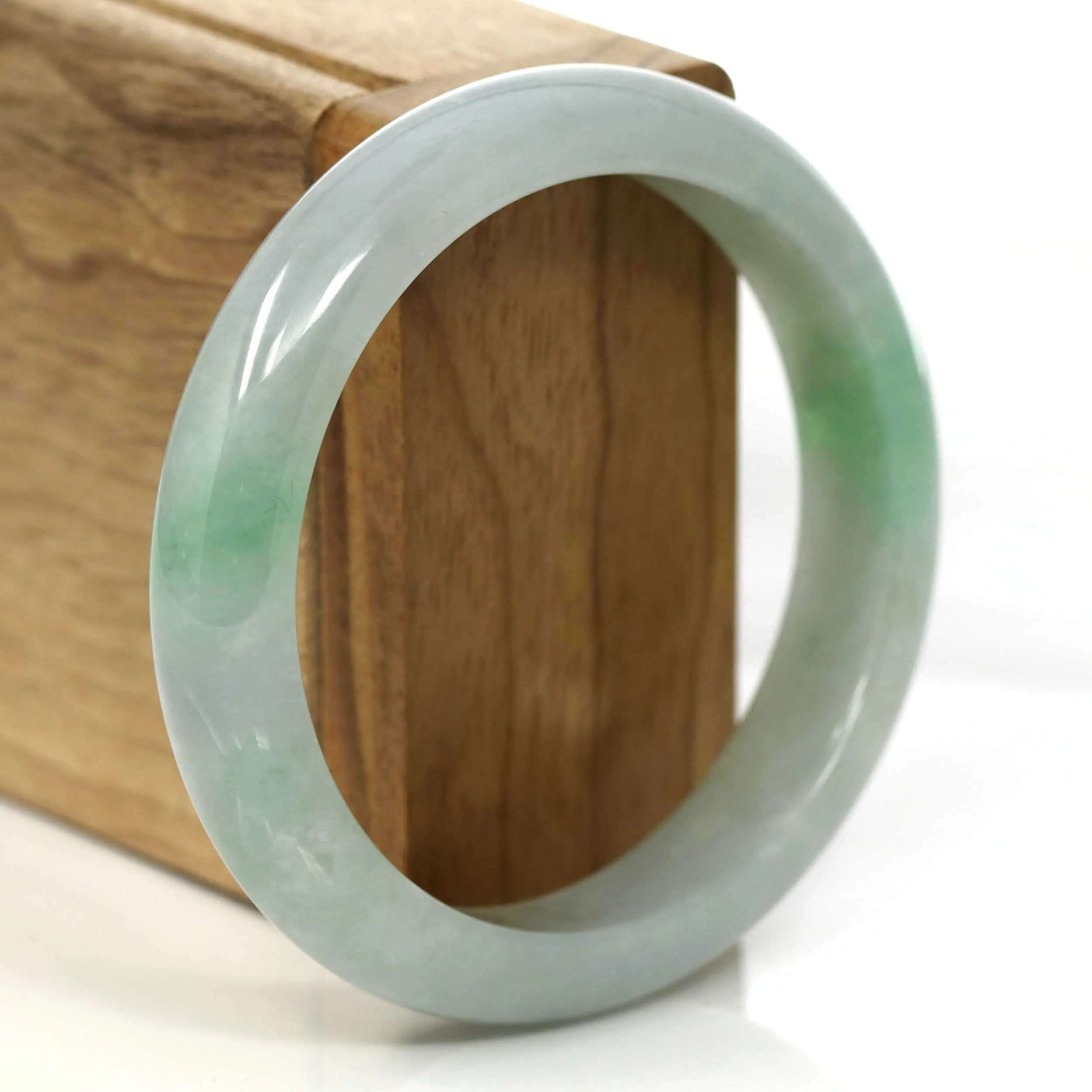 Green Burmese Jadeite Jade Bangle Bracelet (56.37 mm) #647