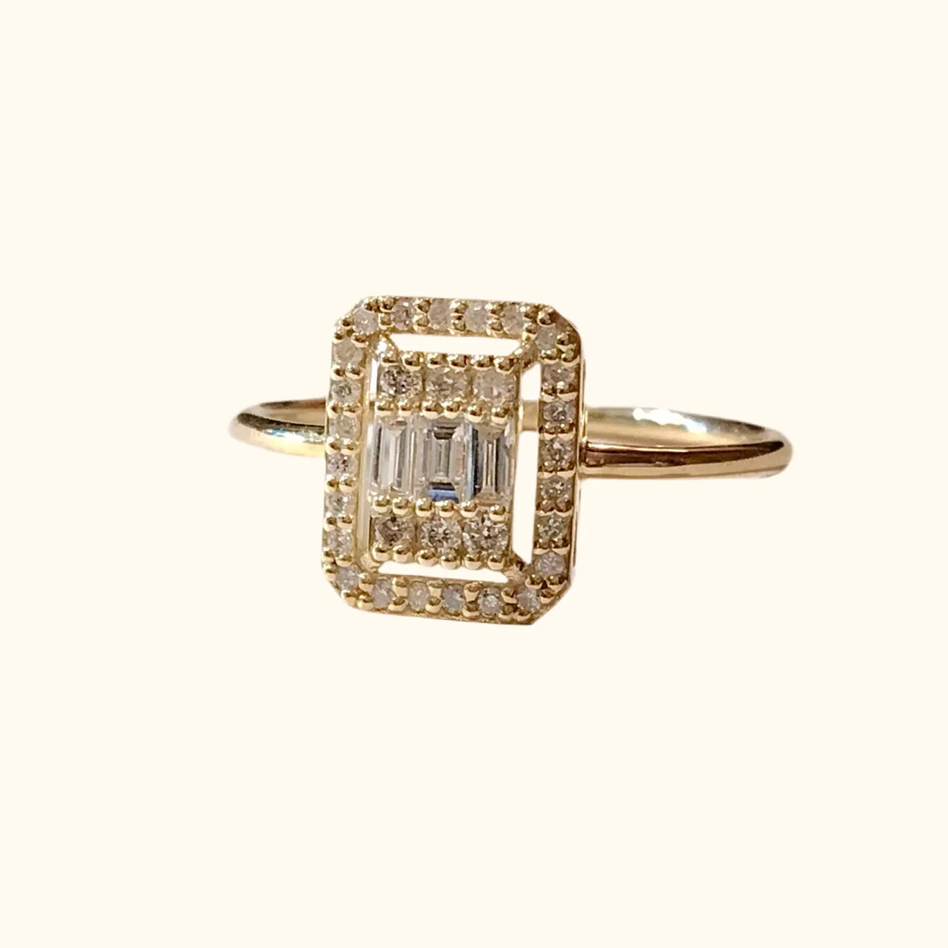 Hailey Clear Baguette Cocktail Ring