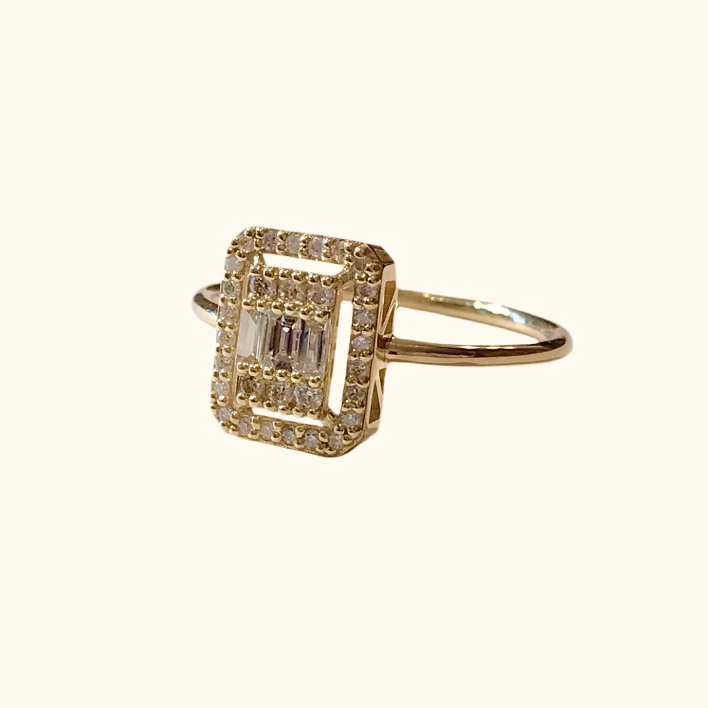 Hailey Clear Baguette Cocktail Ring