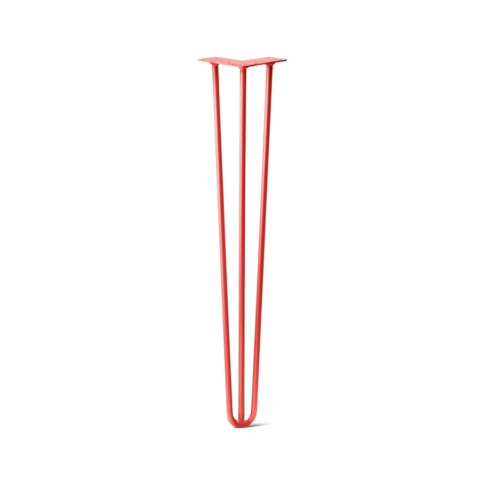 Hairpin Leg (Sold Separately), 3-Rod Design - Orange-Red Powder Coated Finish