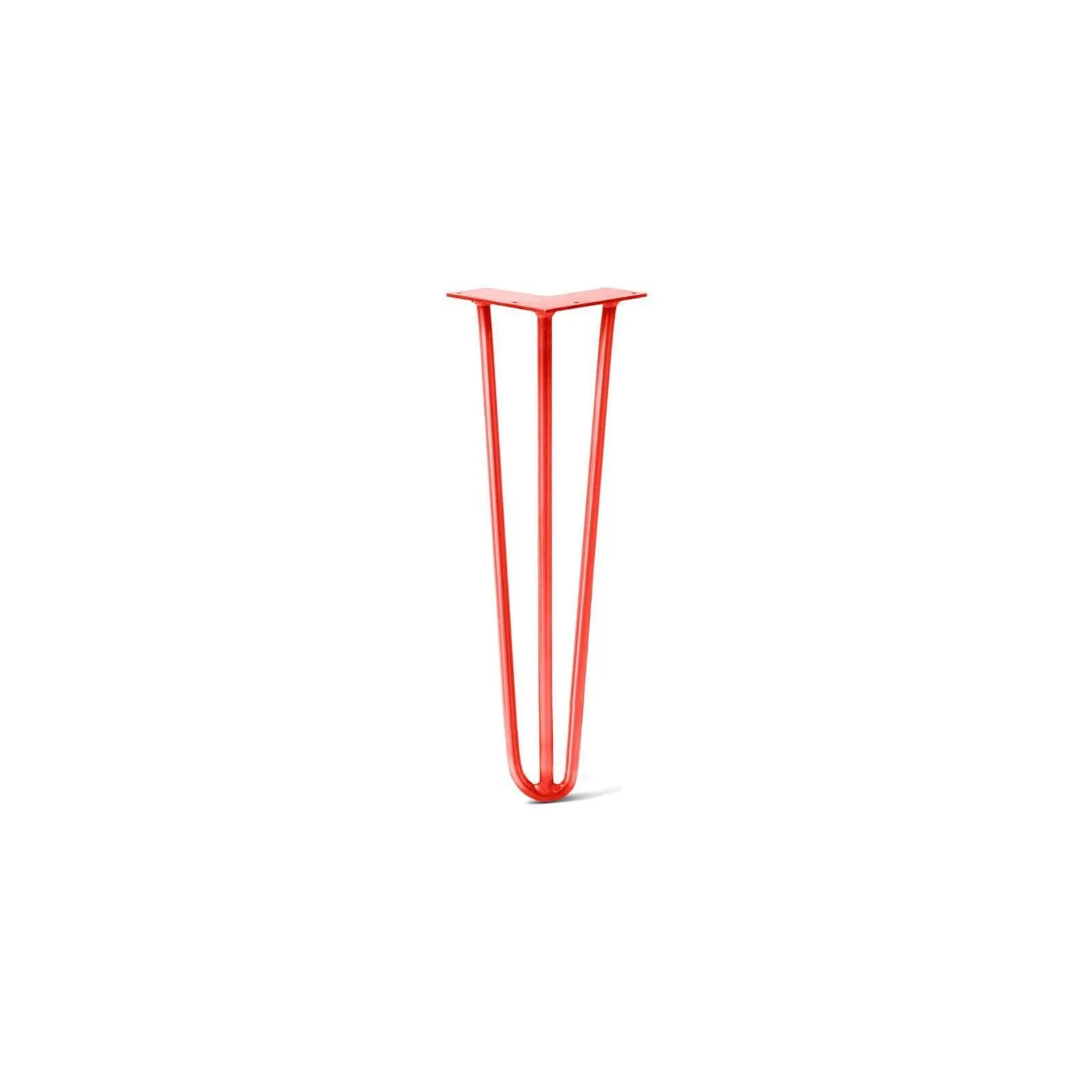 Hairpin Leg (Sold Separately), 3-Rod Design - Orange-Red Powder Coated Finish