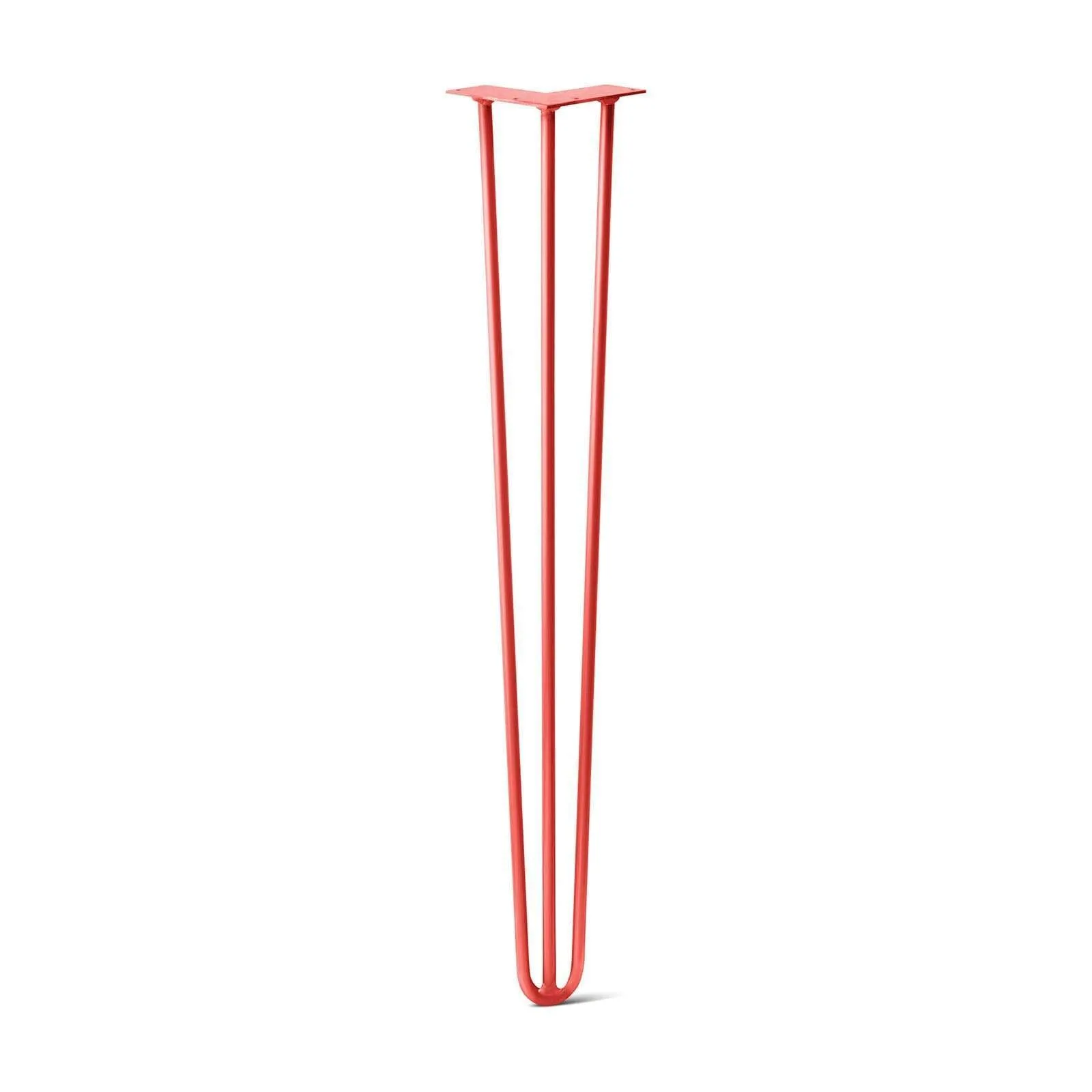 Hairpin Leg (Sold Separately), 3-Rod Design - Orange-Red Powder Coated Finish