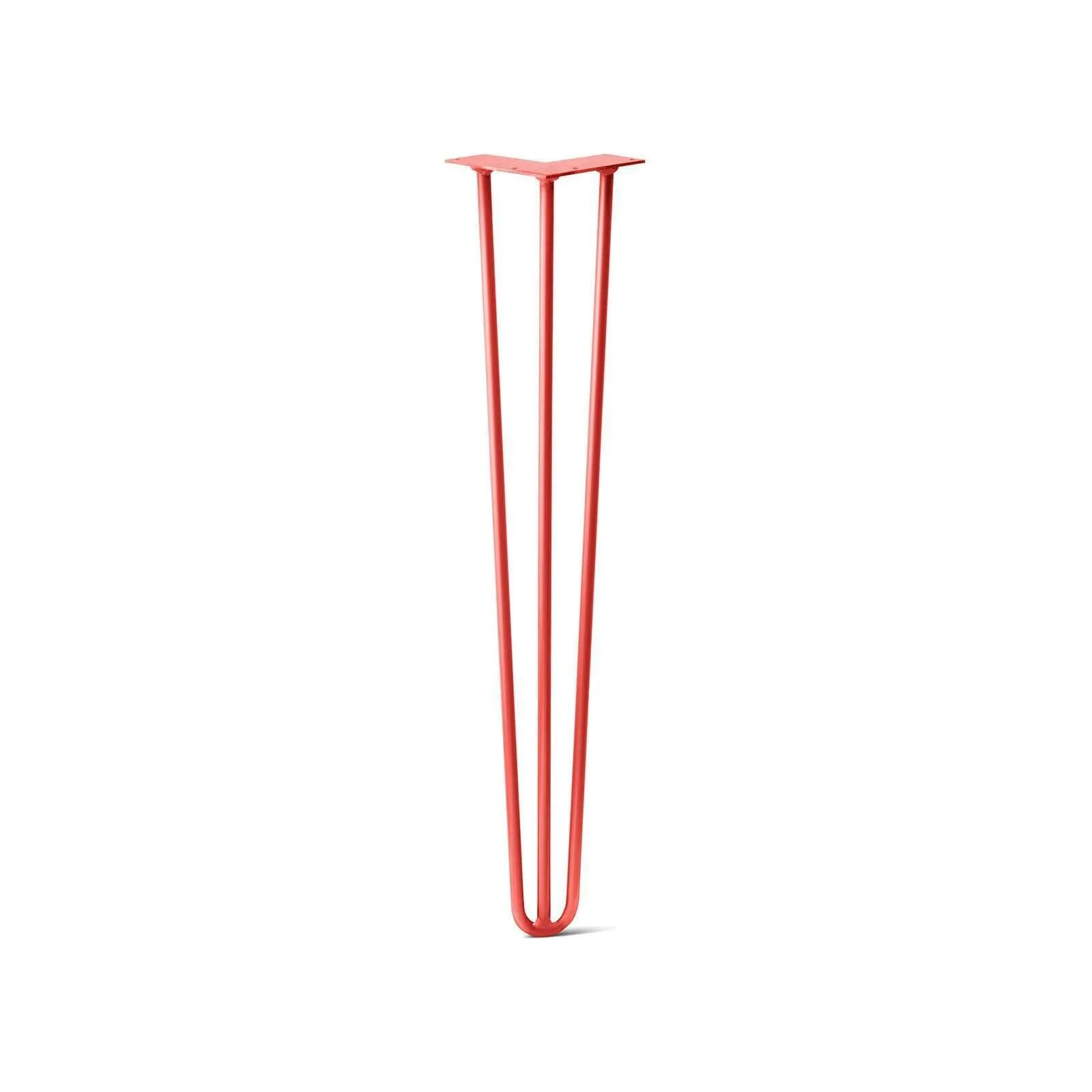 Hairpin Leg (Sold Separately), 3-Rod Design - Orange-Red Powder Coated Finish