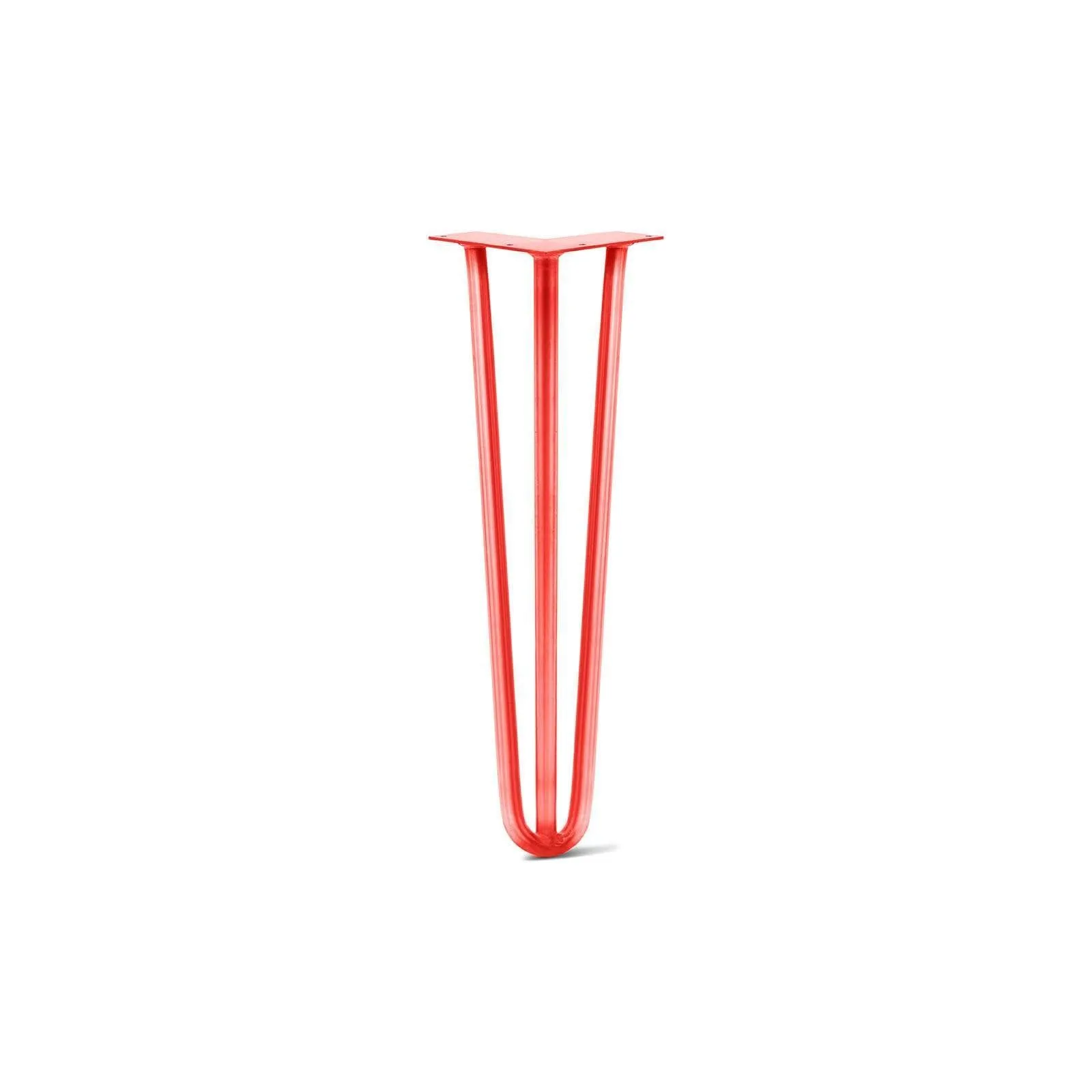 Hairpin Leg (Sold Separately), 3-Rod Design - Orange-Red Powder Coated Finish