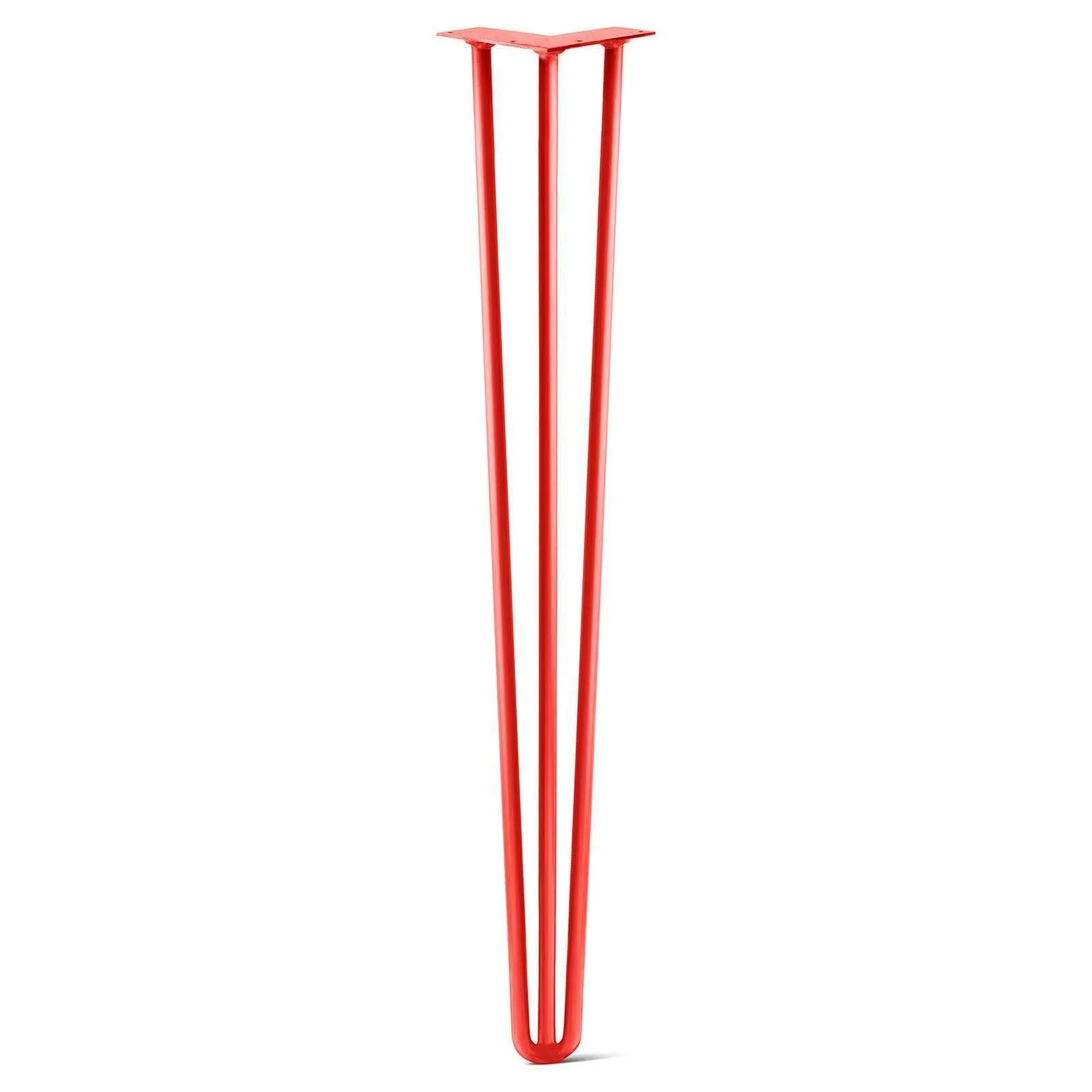 Hairpin Leg (Sold Separately), 3-Rod Design - Orange-Red Powder Coated Finish