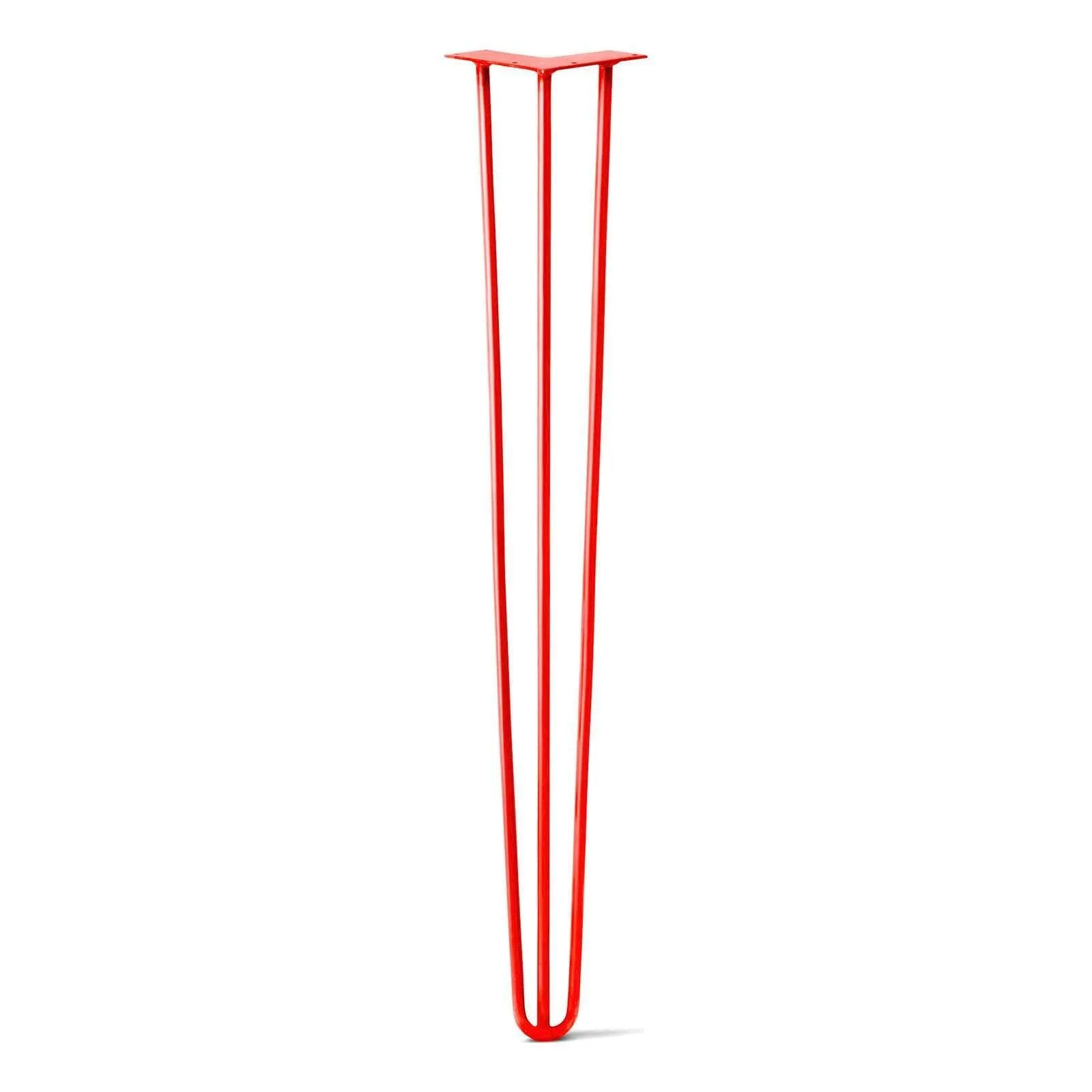 Hairpin Leg (Sold Separately), 3-Rod Design - Orange-Red Powder Coated Finish