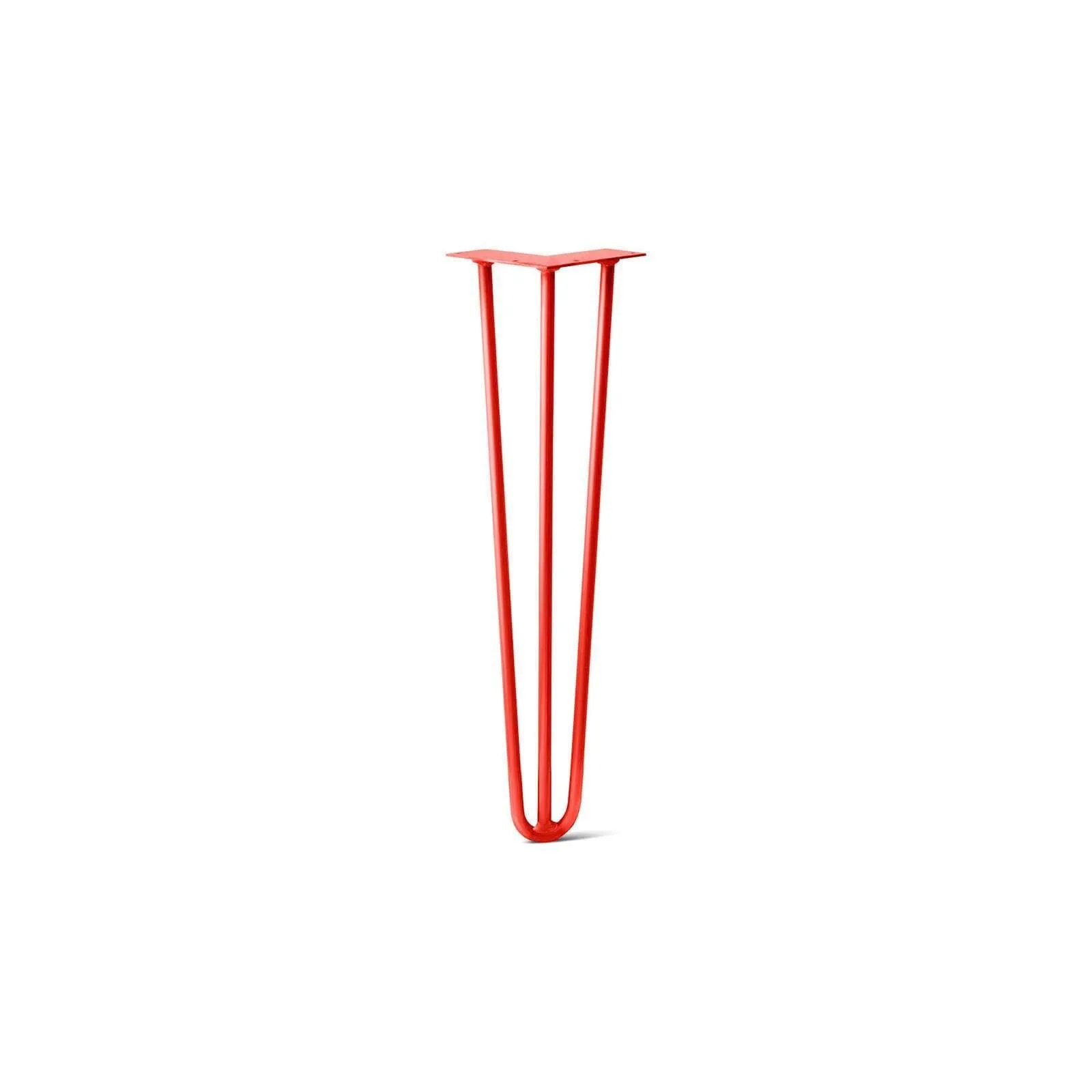 Hairpin Leg (Sold Separately), 3-Rod Design - Orange-Red Powder Coated Finish