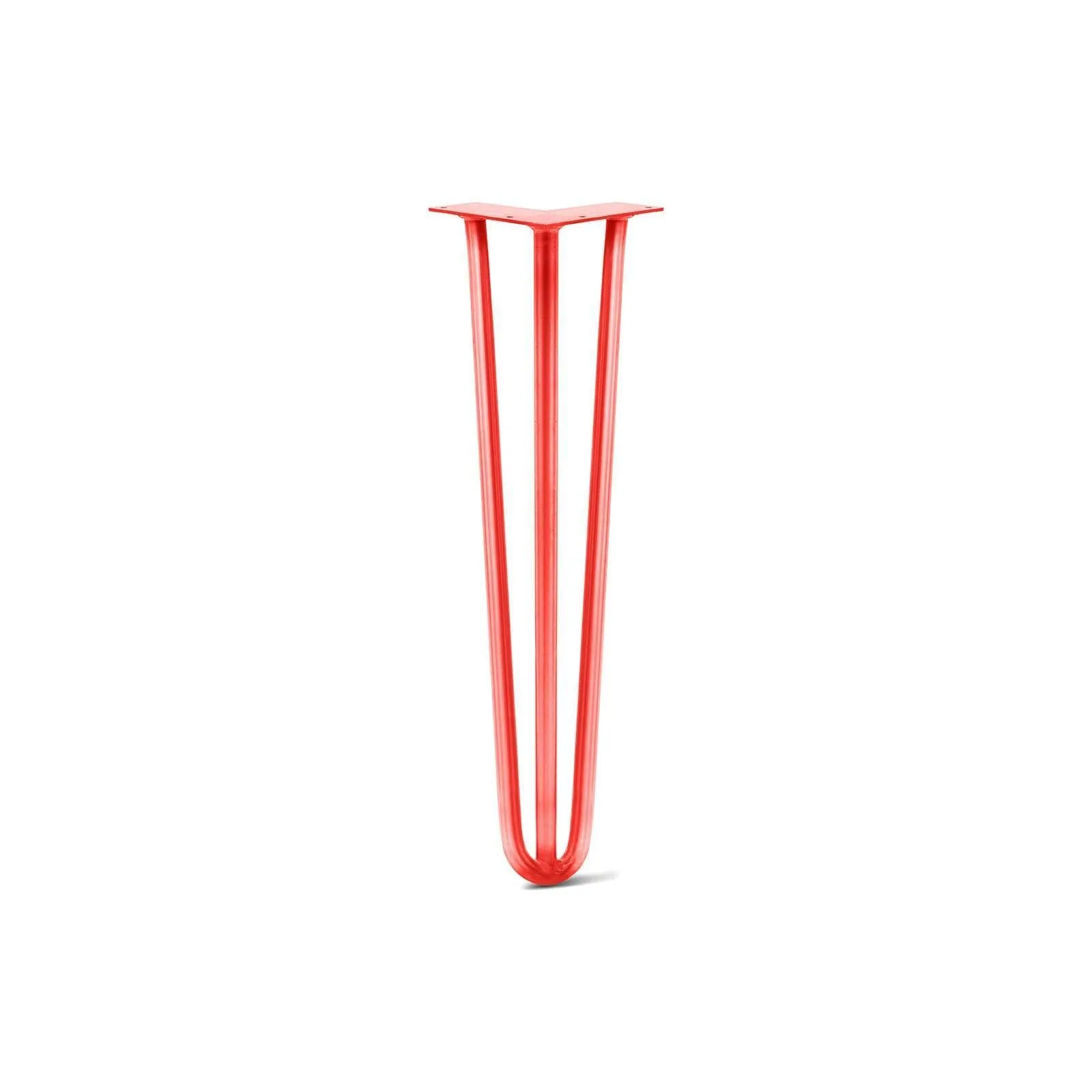 Hairpin Leg (Sold Separately), 3-Rod Design - Orange-Red Powder Coated Finish