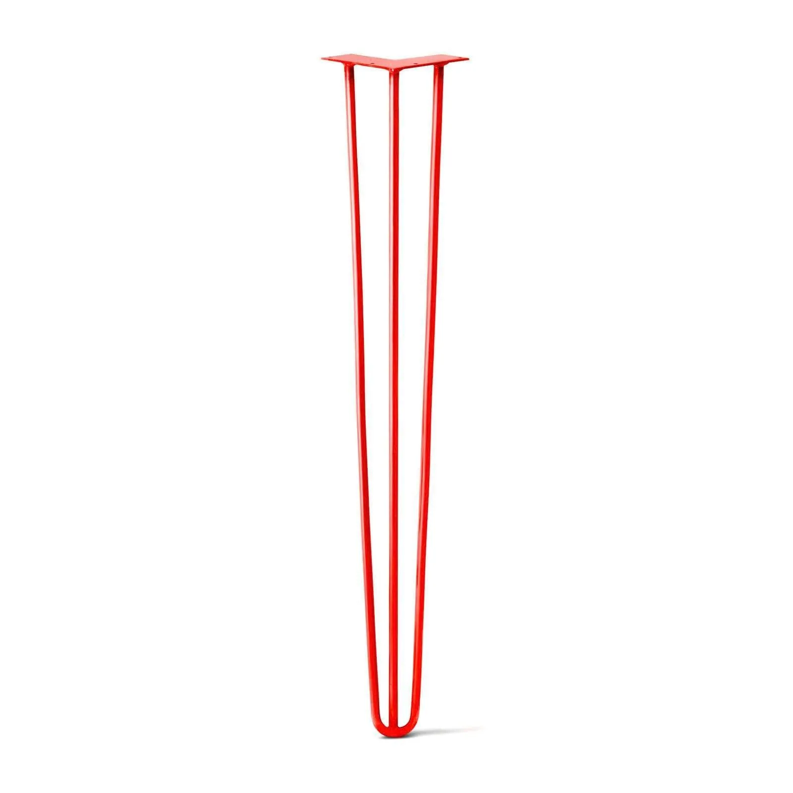 Hairpin Leg (Sold Separately), 3-Rod Design - Orange-Red Powder Coated Finish