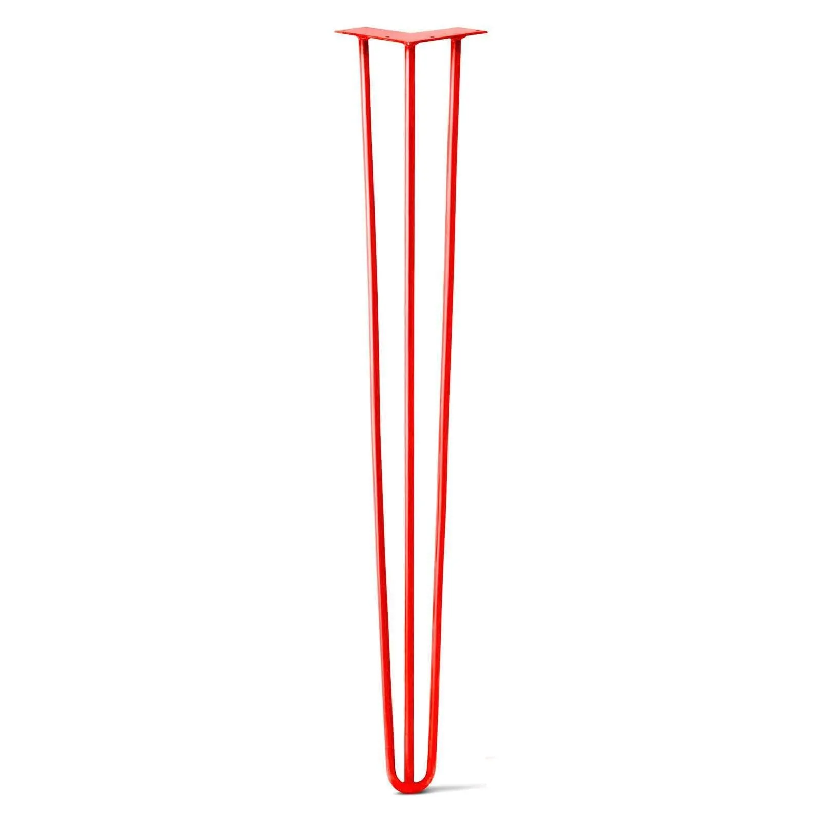 Hairpin Leg (Sold Separately), 3-Rod Design - Orange-Red Powder Coated Finish