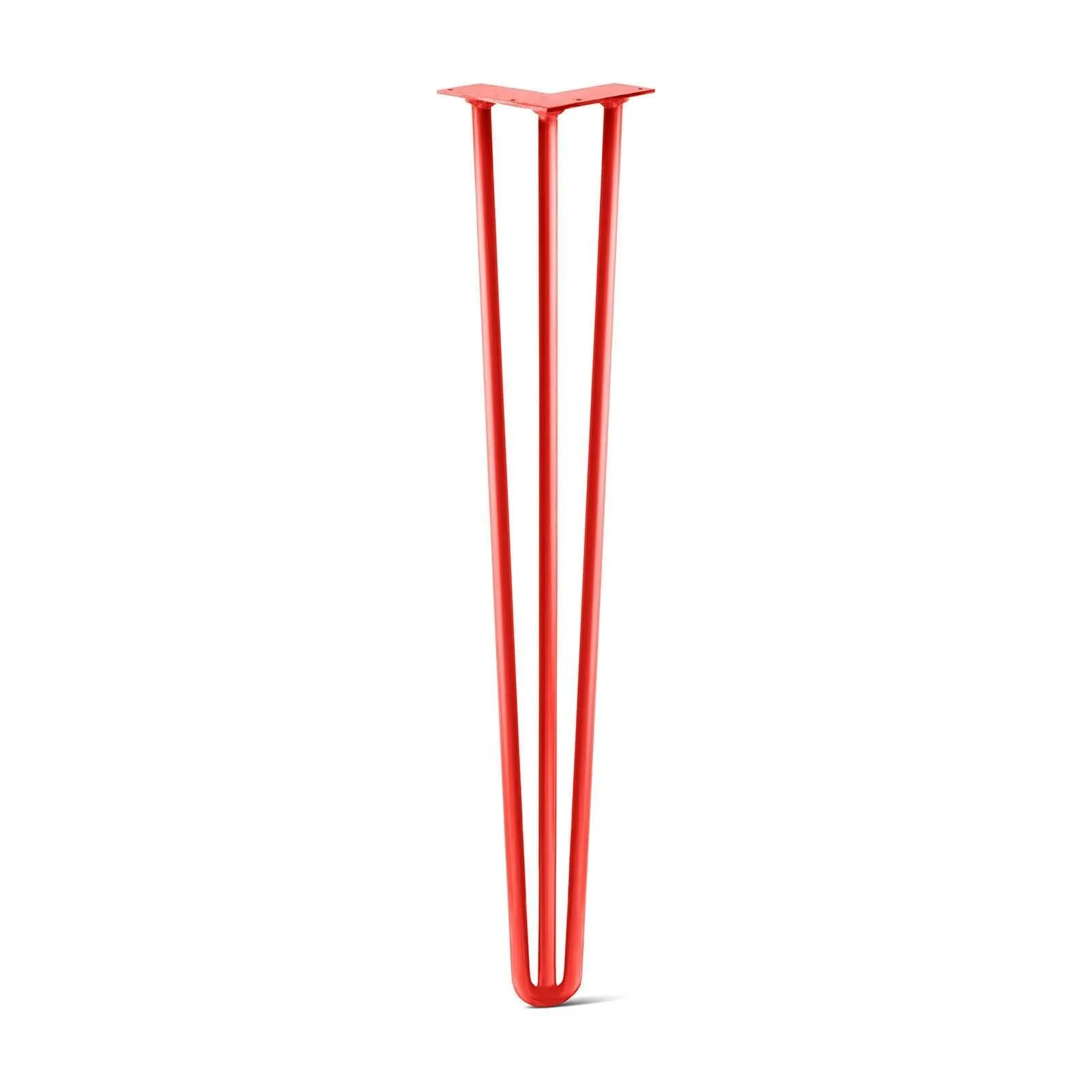 Hairpin Leg (Sold Separately), 3-Rod Design - Orange-Red Powder Coated Finish