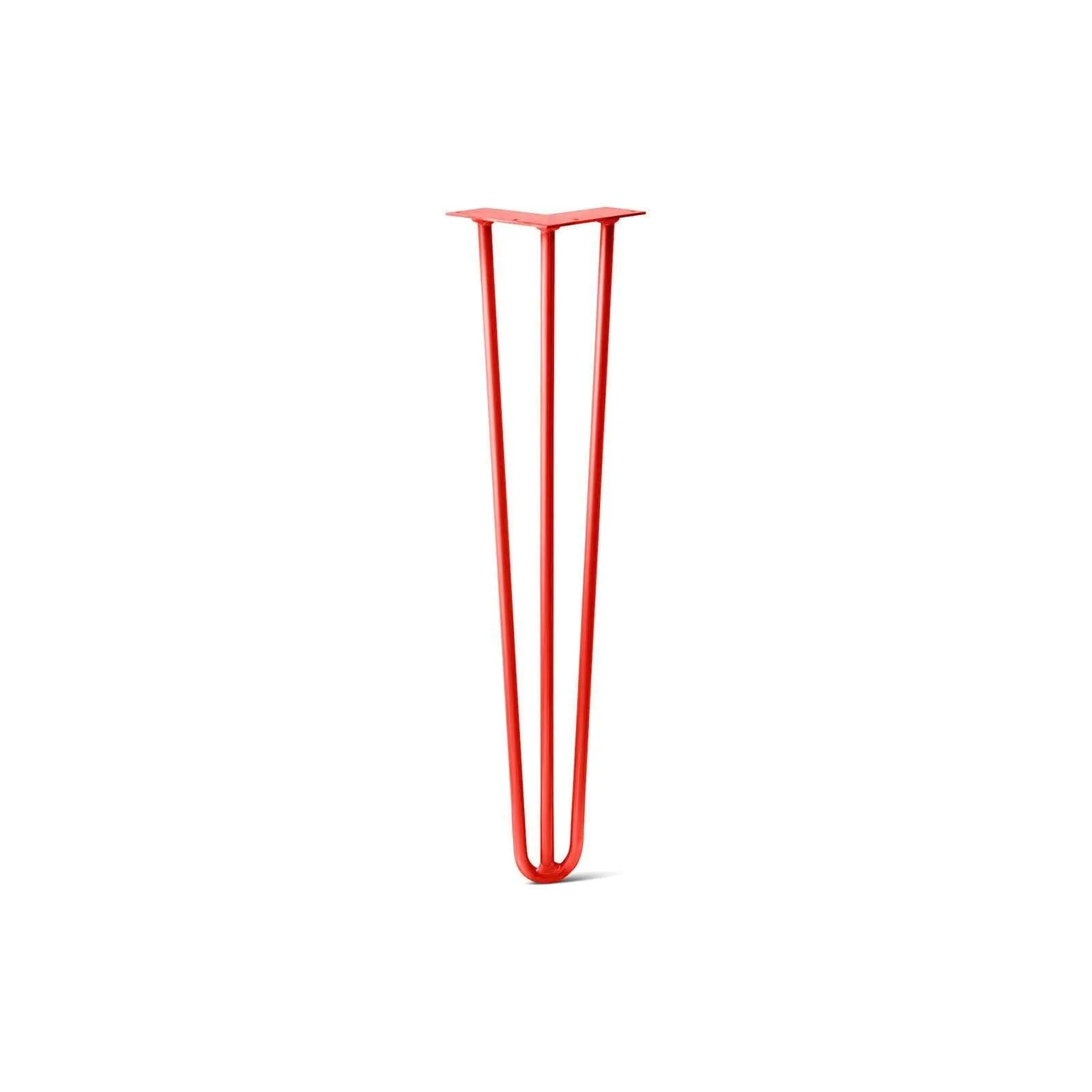 Hairpin Leg (Sold Separately), 3-Rod Design - Orange-Red Powder Coated Finish