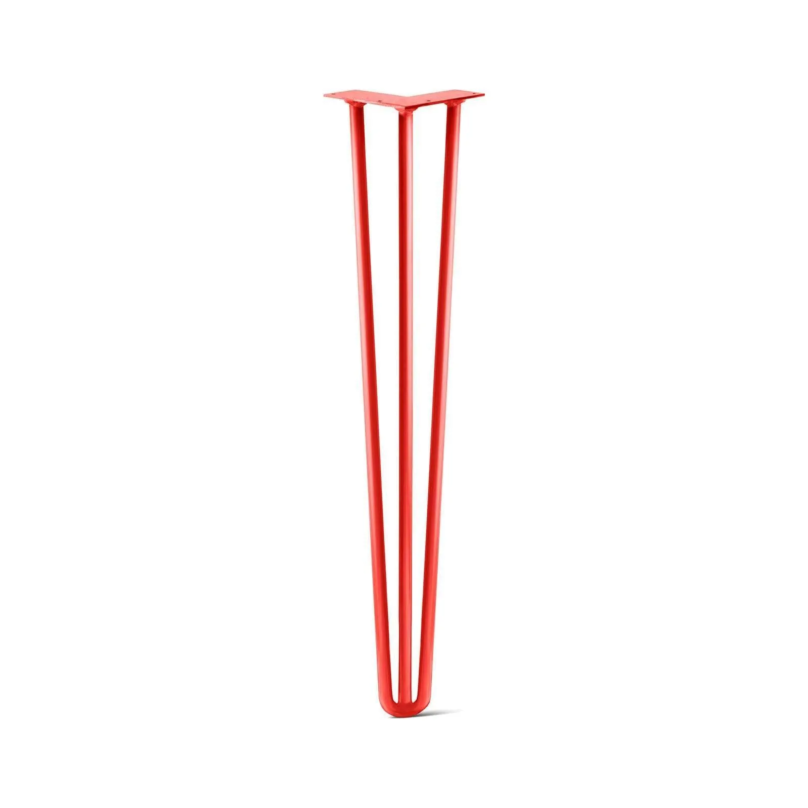 Hairpin Leg (Sold Separately), 3-Rod Design - Orange-Red Powder Coated Finish