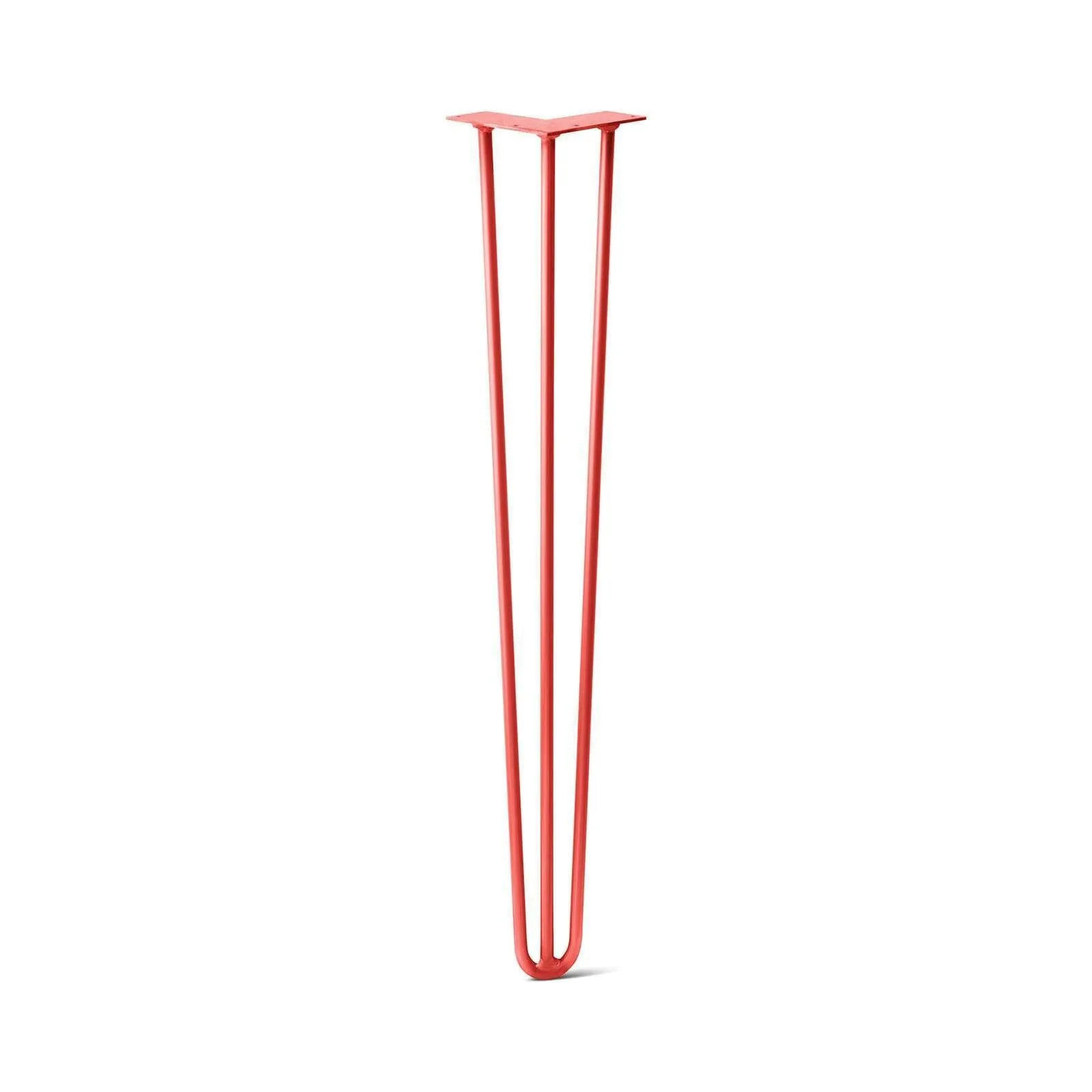 Hairpin Leg (Sold Separately), 3-Rod Design - Orange-Red Powder Coated Finish