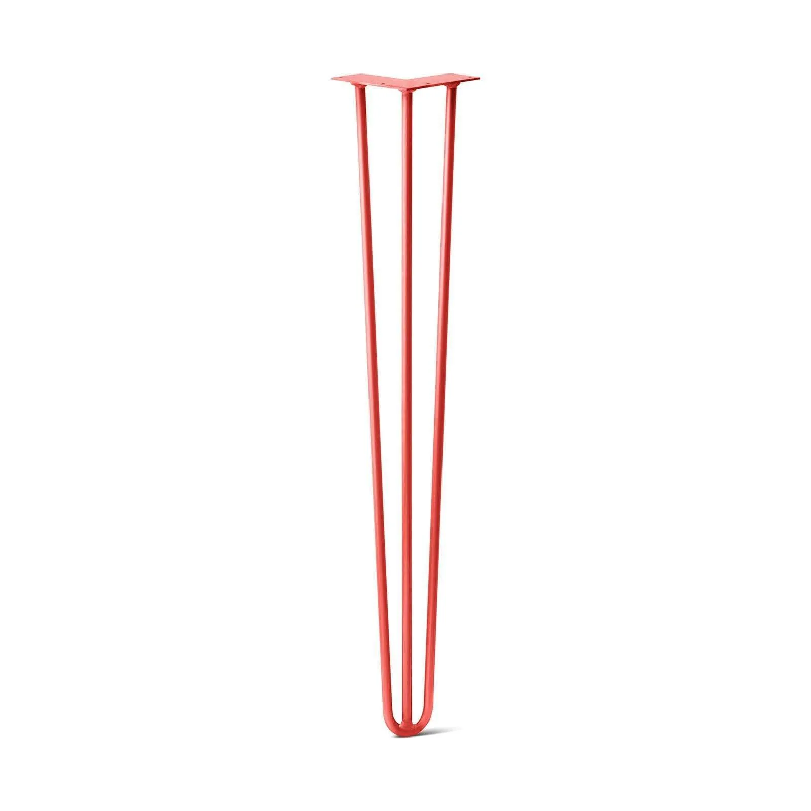 Hairpin Leg (Sold Separately), 3-Rod Design - Orange-Red Powder Coated Finish