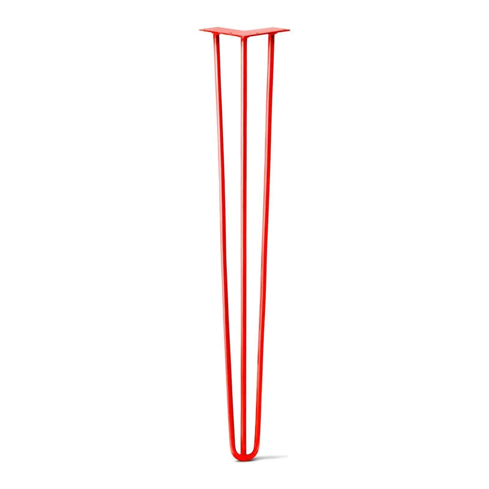 Hairpin Leg (Sold Separately), 3-Rod Design - Orange-Red Powder Coated Finish