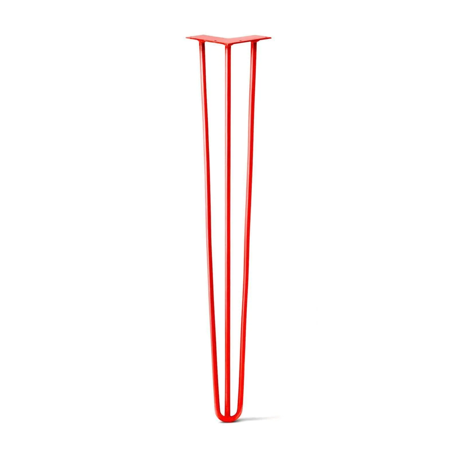 Hairpin Leg (Sold Separately), 3-Rod Design - Orange-Red Powder Coated Finish