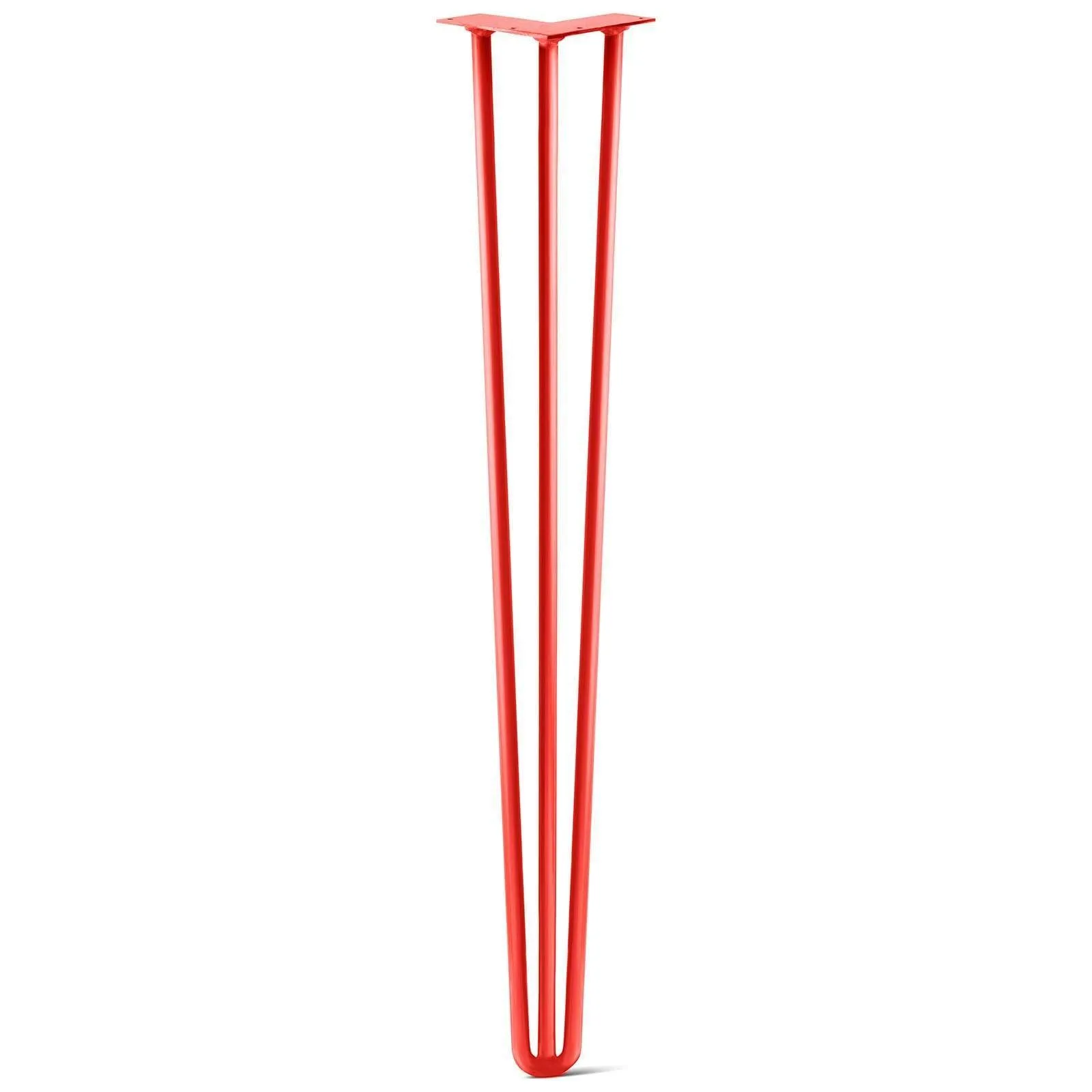 Hairpin Leg (Sold Separately), 3-Rod Design - Orange-Red Powder Coated Finish