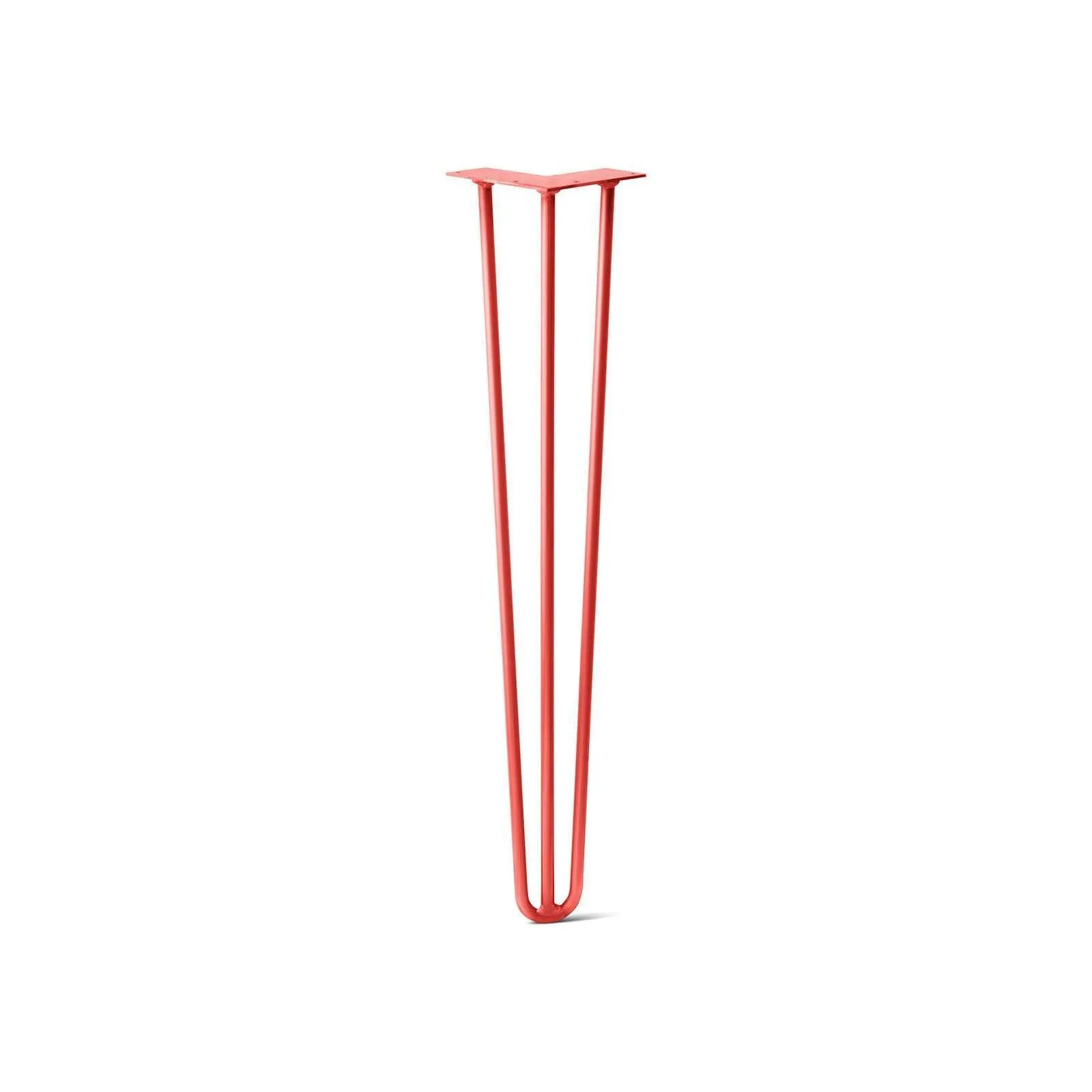 Hairpin Leg (Sold Separately), 3-Rod Design - Orange-Red Powder Coated Finish