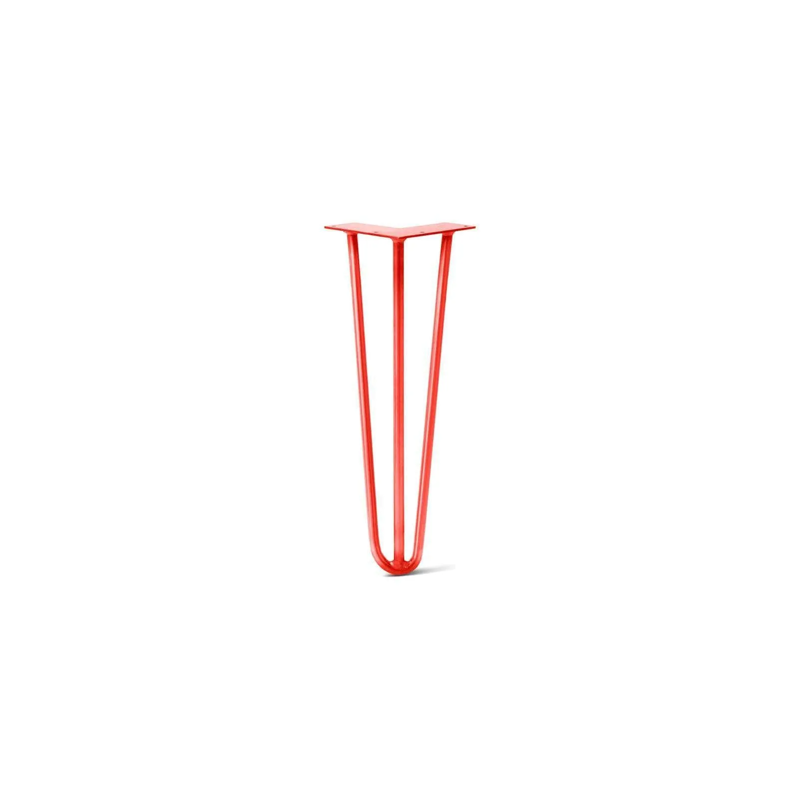 Hairpin Leg (Sold Separately), 3-Rod Design - Orange-Red Powder Coated Finish