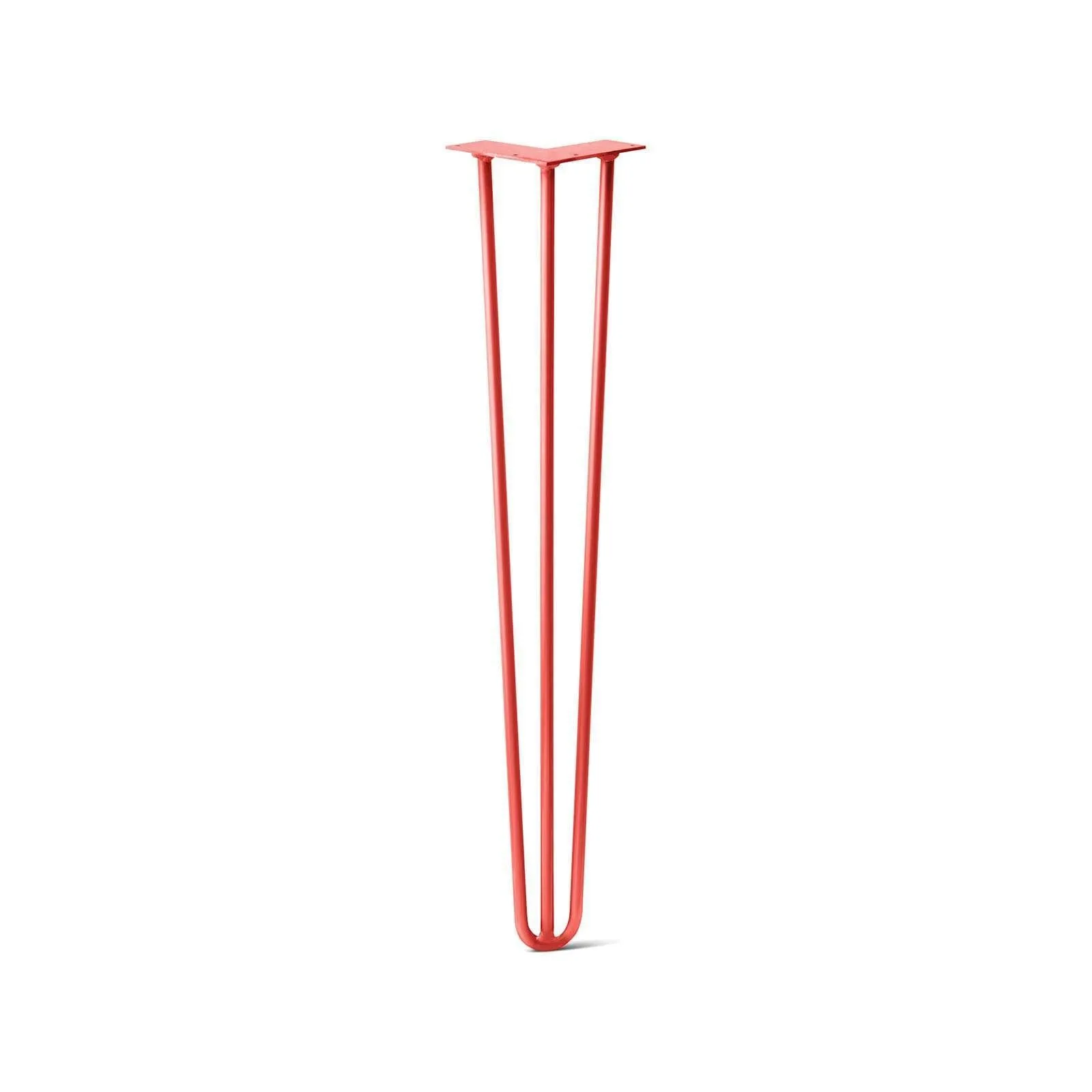 Hairpin Leg (Sold Separately), 3-Rod Design - Orange-Red Powder Coated Finish