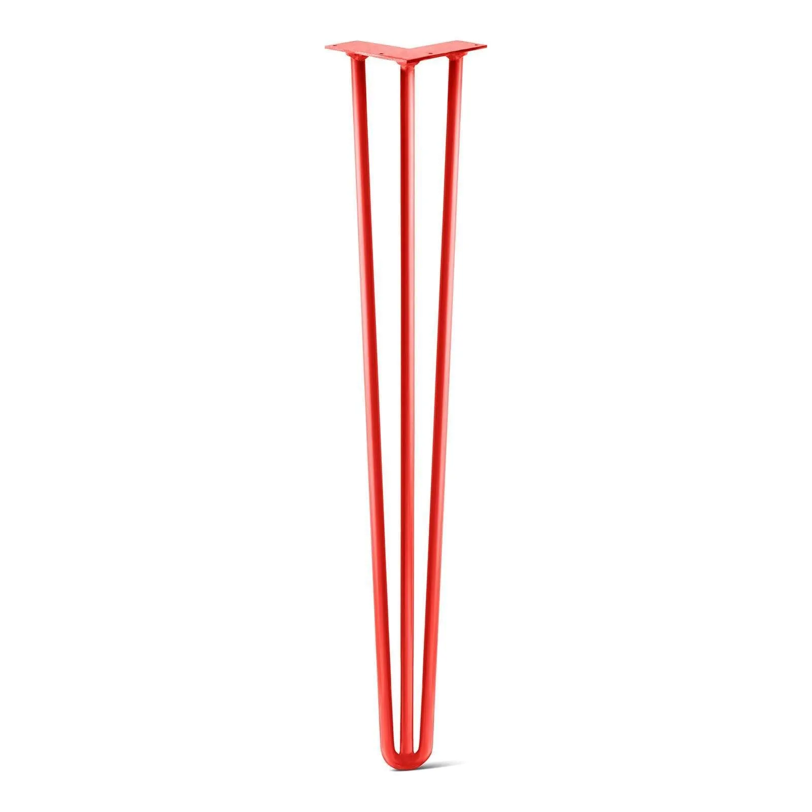 Hairpin Leg (Sold Separately), 3-Rod Design - Orange-Red Powder Coated Finish