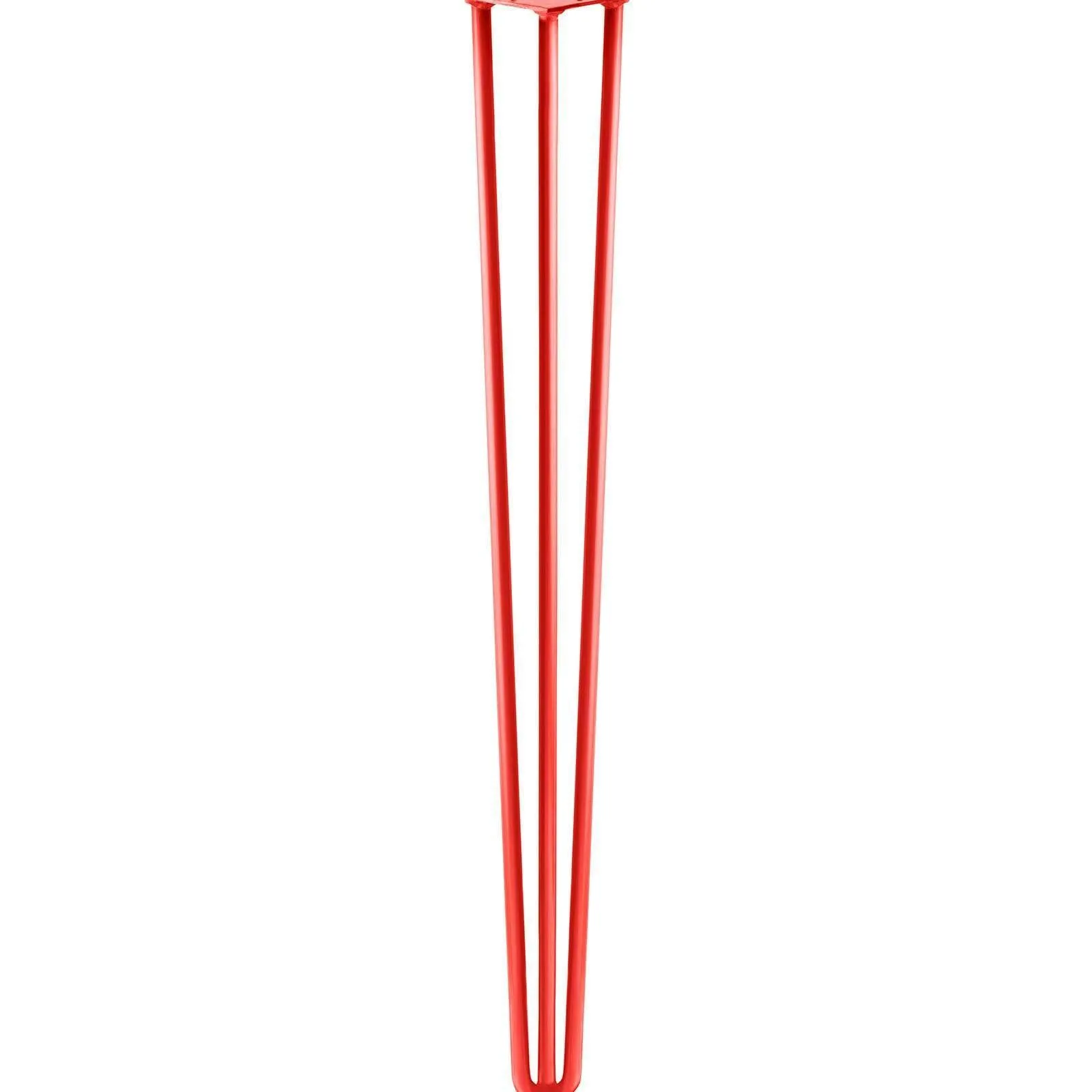 Hairpin Leg (Sold Separately), 3-Rod Design - Orange-Red Powder Coated Finish