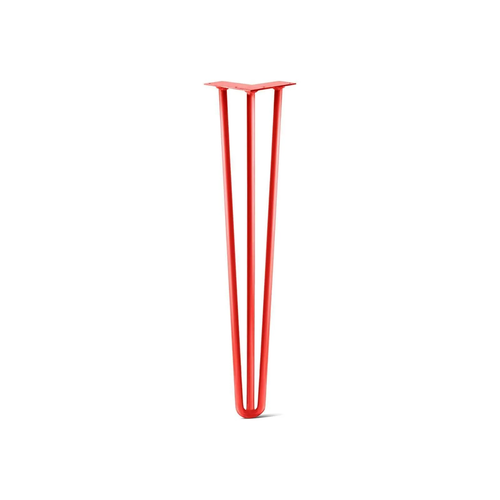 Hairpin Leg (Sold Separately), 3-Rod Design - Orange-Red Powder Coated Finish