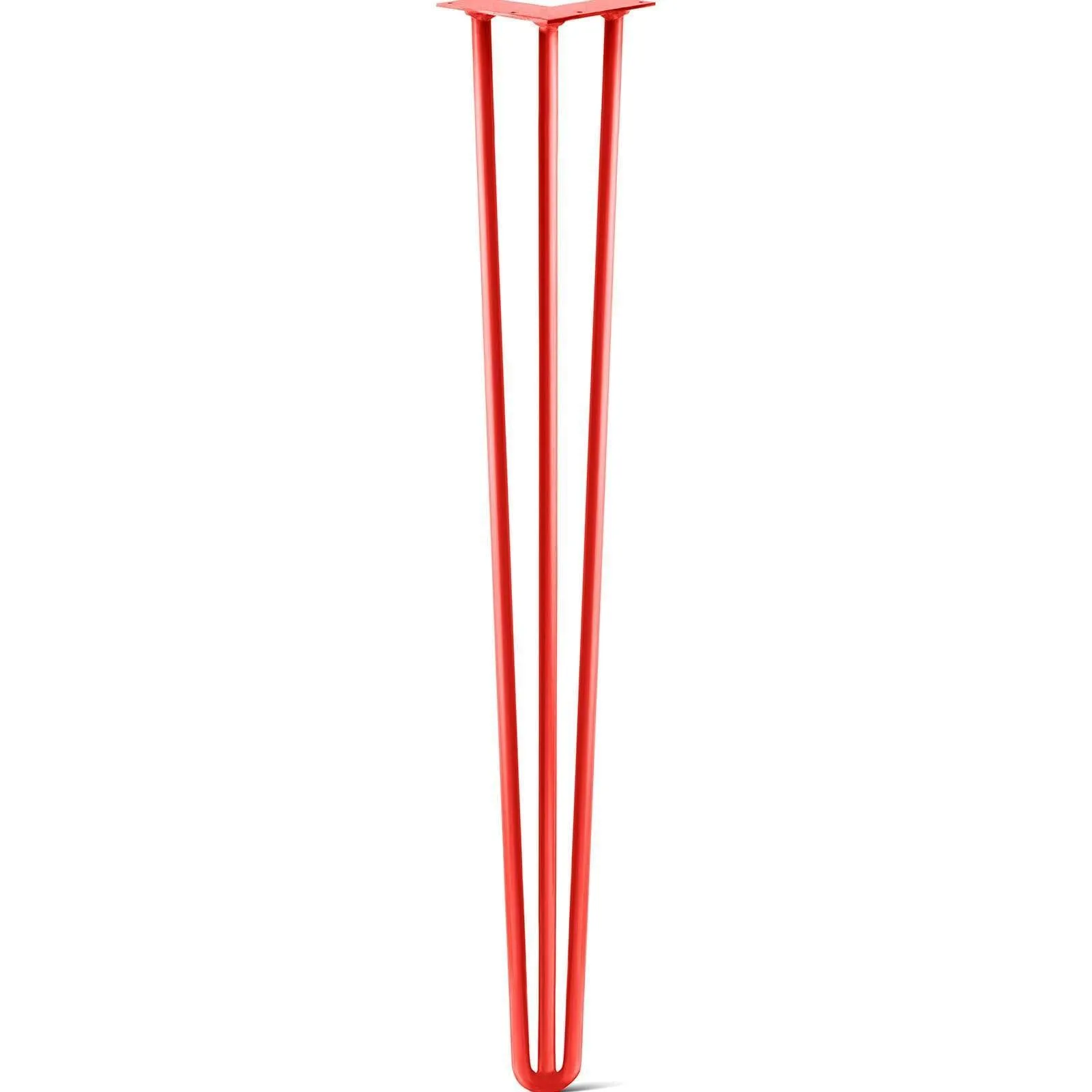 Hairpin Leg (Sold Separately), 3-Rod Design - Orange-Red Powder Coated Finish