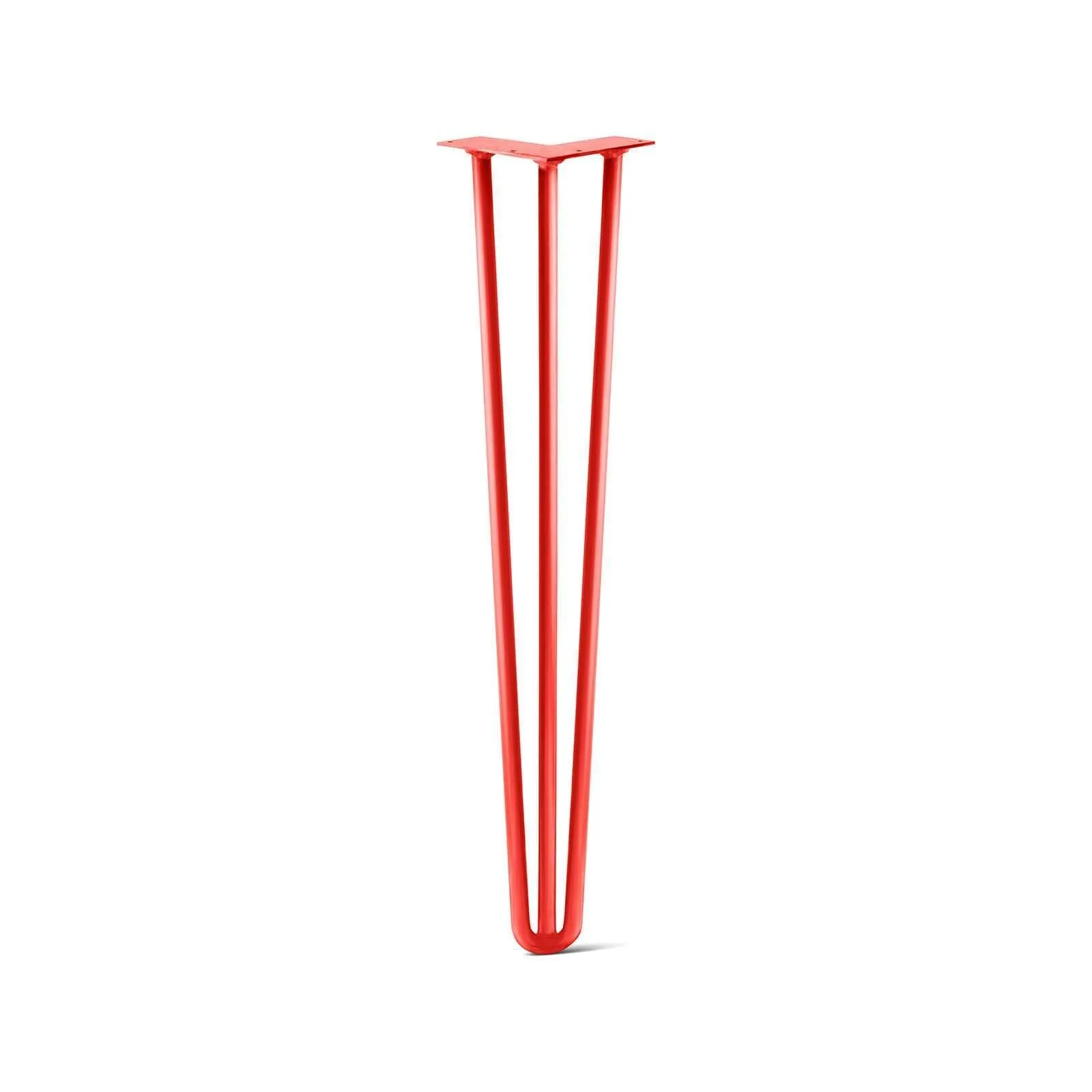 Hairpin Leg (Sold Separately), 3-Rod Design - Orange-Red Powder Coated Finish