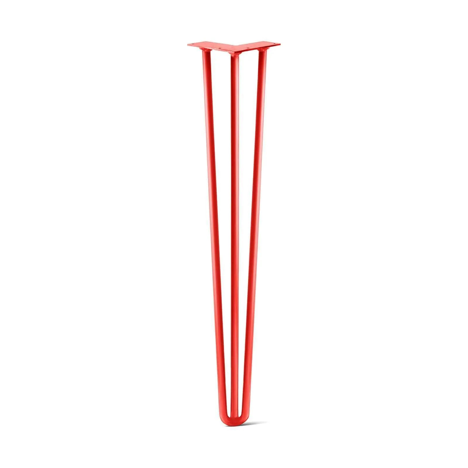 Hairpin Leg (Sold Separately), 3-Rod Design - Orange-Red Powder Coated Finish