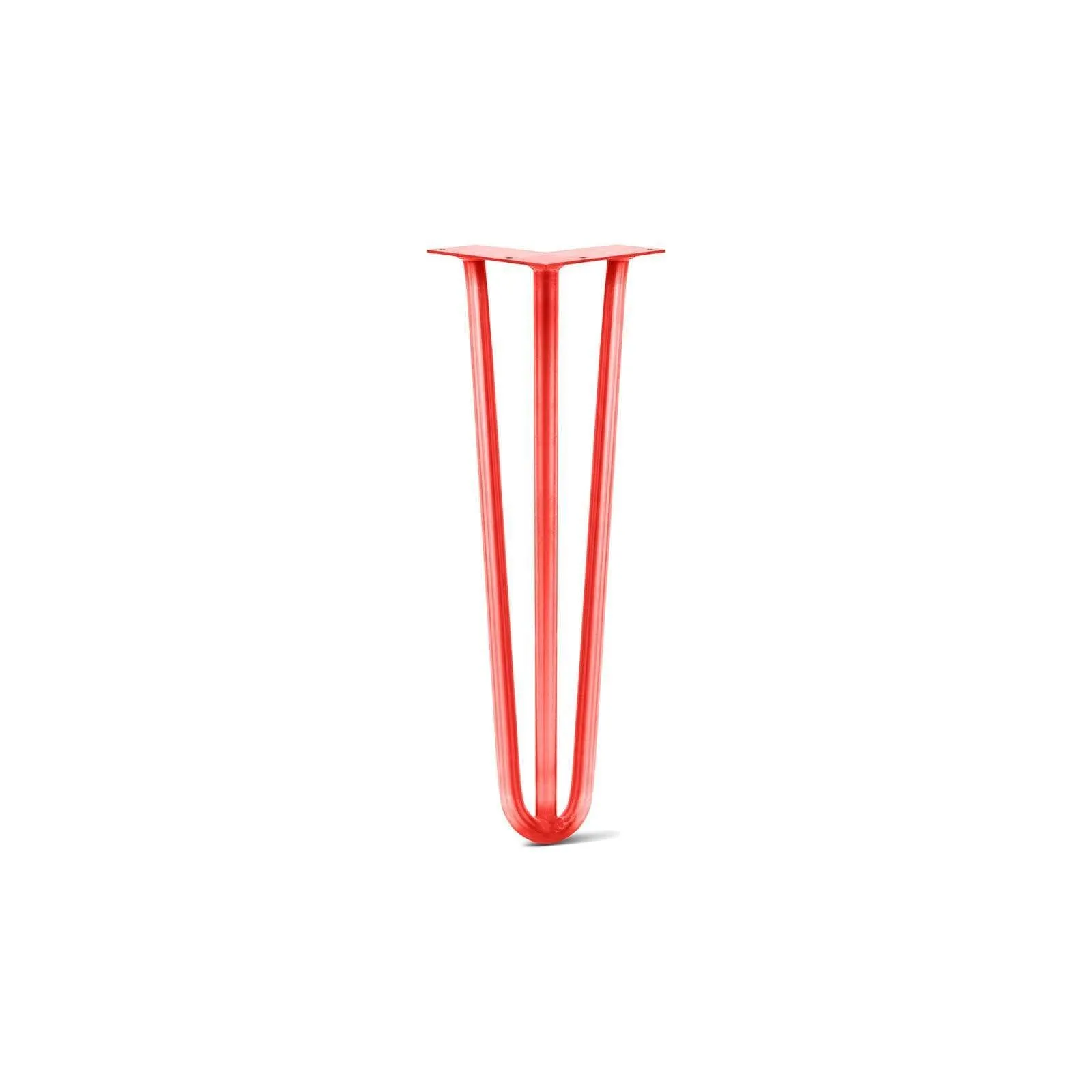 Hairpin Leg (Sold Separately), 3-Rod Design - Orange-Red Powder Coated Finish