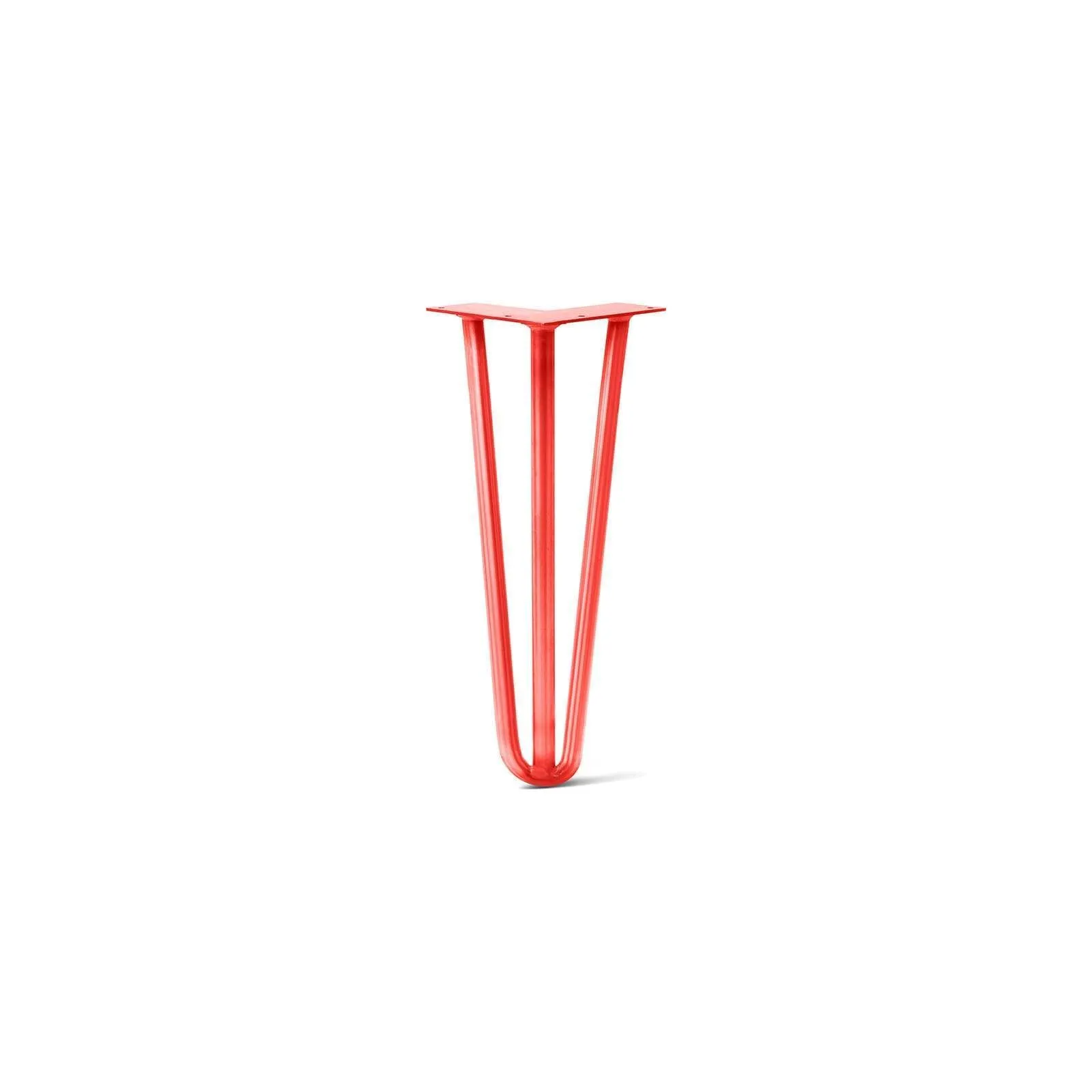 Hairpin Leg (Sold Separately), 3-Rod Design - Orange-Red Powder Coated Finish