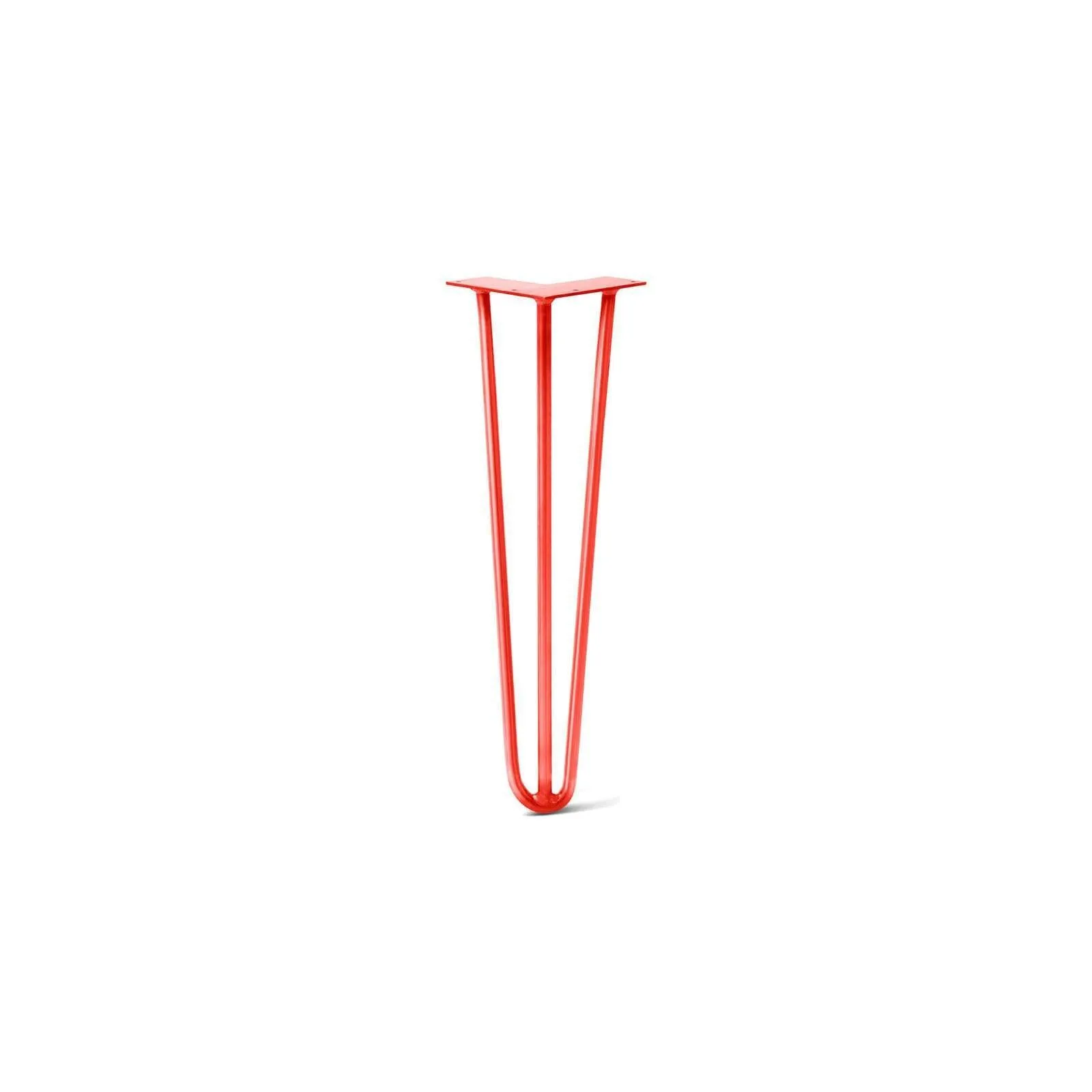 Hairpin Leg (Sold Separately), 3-Rod Design - Orange-Red Powder Coated Finish