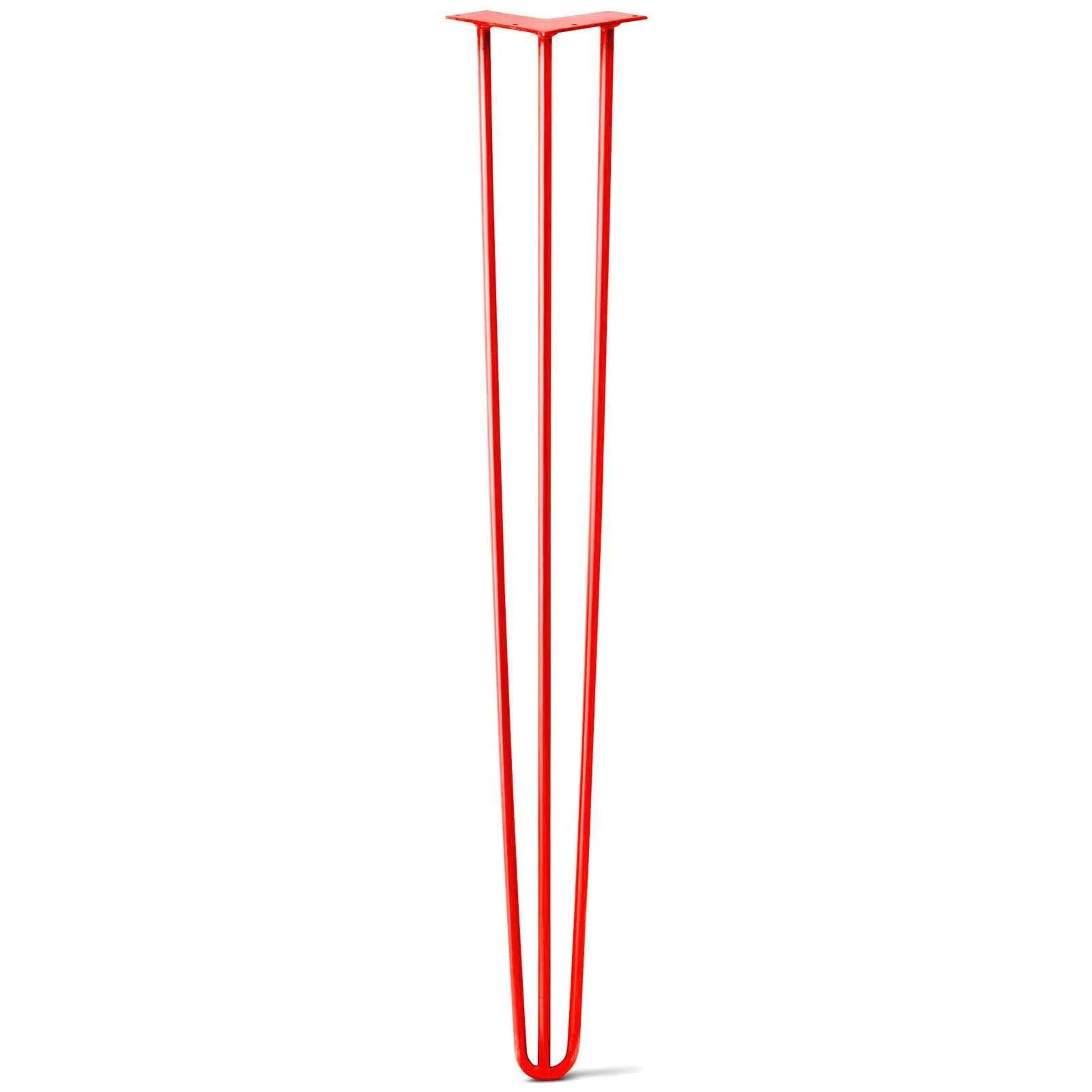 Hairpin Leg (Sold Separately), 3-Rod Design - Orange-Red Powder Coated Finish