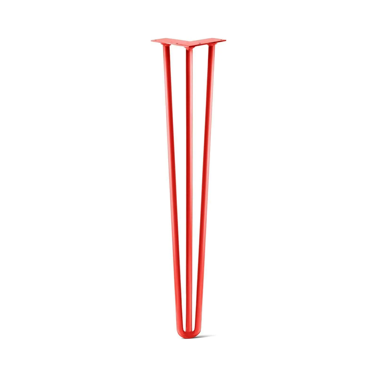 Hairpin Leg (Sold Separately), 3-Rod Design - Orange-Red Powder Coated Finish