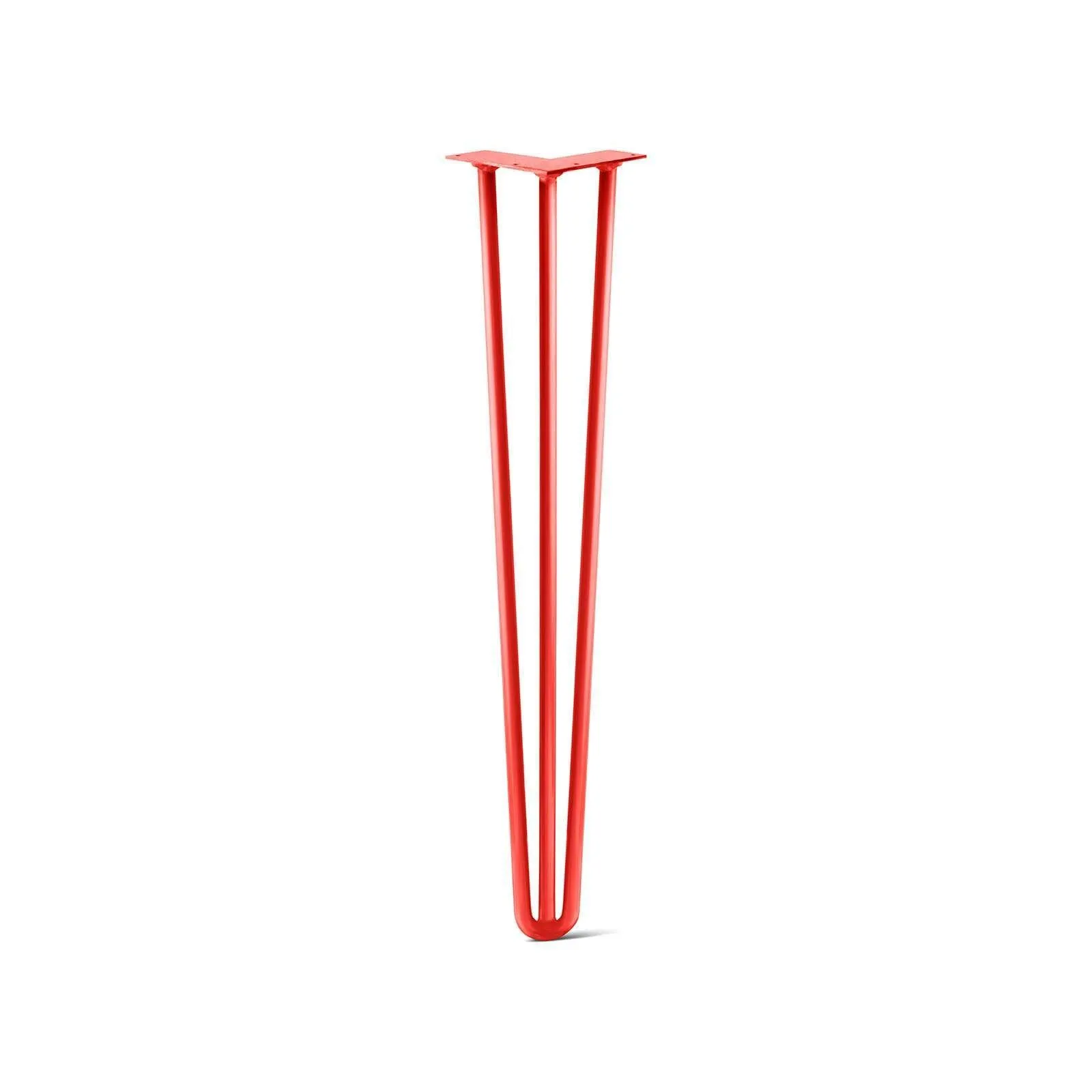 Hairpin Leg (Sold Separately), 3-Rod Design - Orange-Red Powder Coated Finish