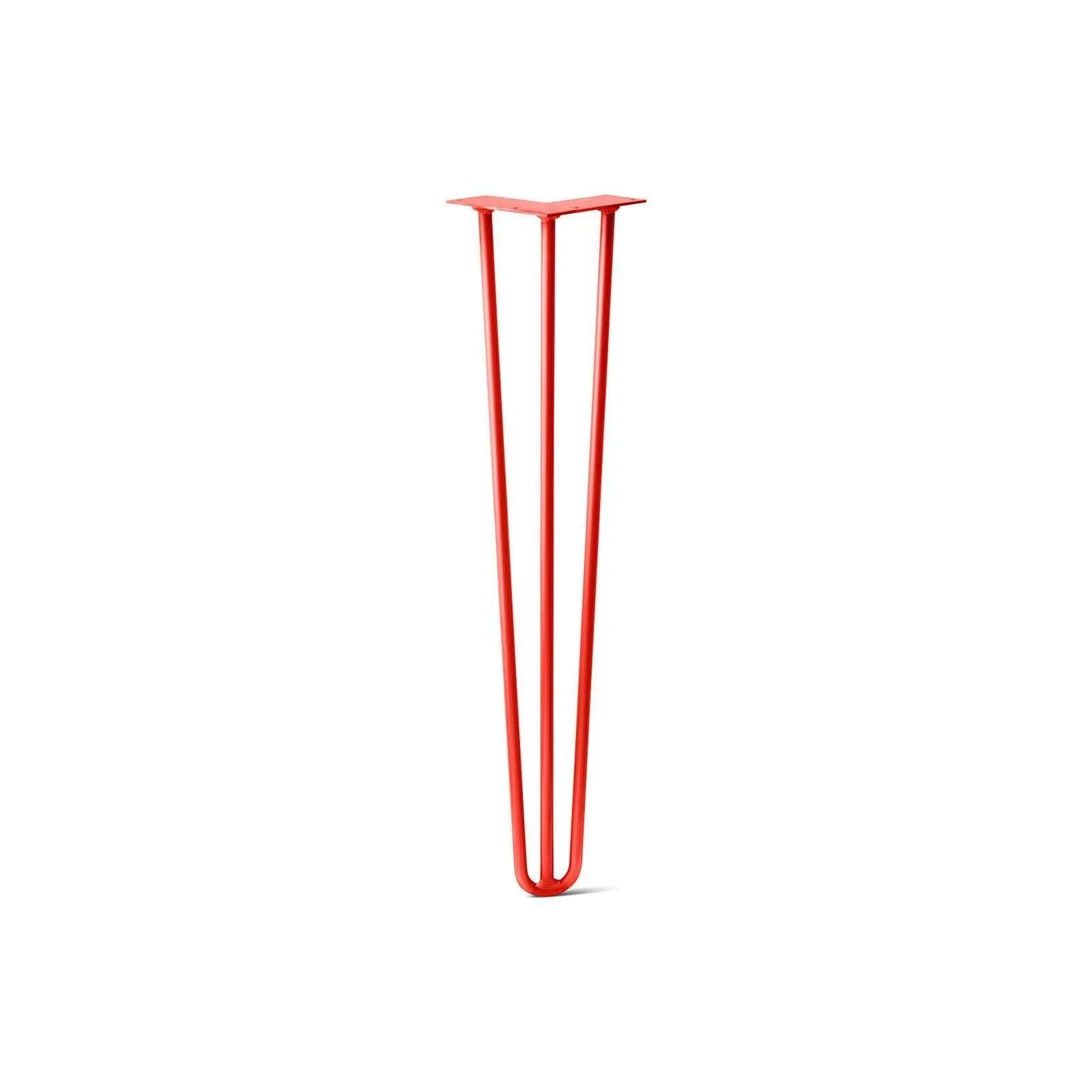 Hairpin Leg (Sold Separately), 3-Rod Design - Orange-Red Powder Coated Finish