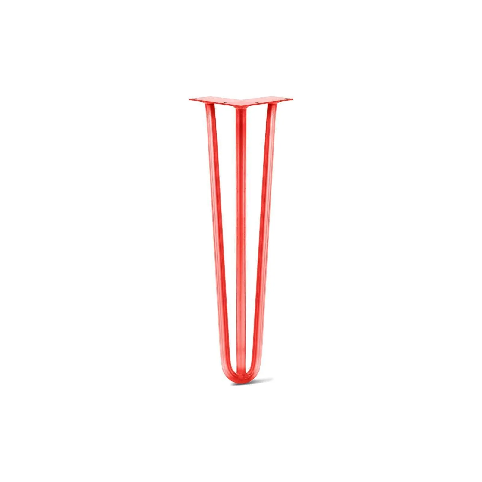 Hairpin Leg (Sold Separately), 3-Rod Design - Orange-Red Powder Coated Finish