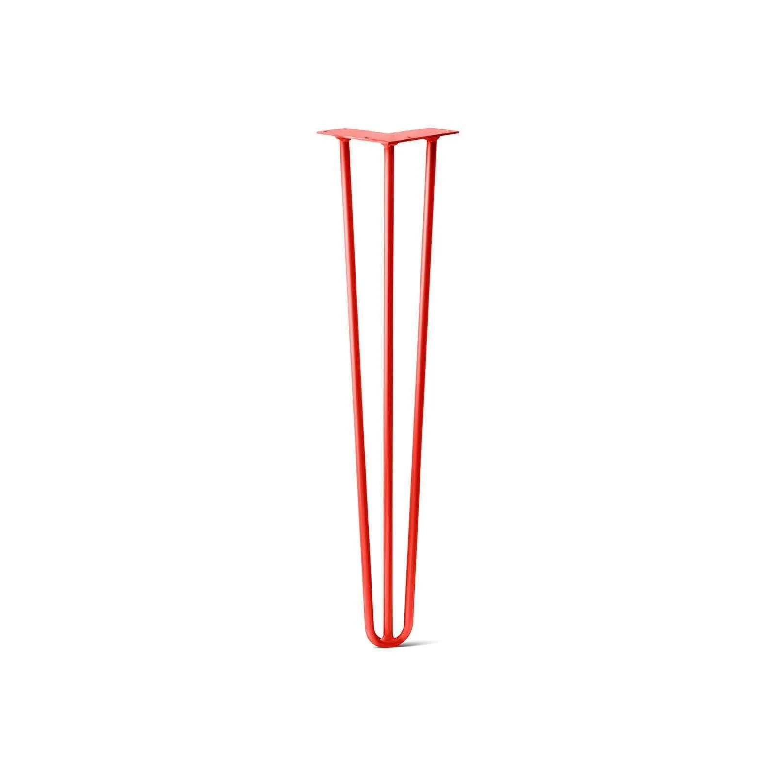 Hairpin Leg (Sold Separately), 3-Rod Design - Orange-Red Powder Coated Finish