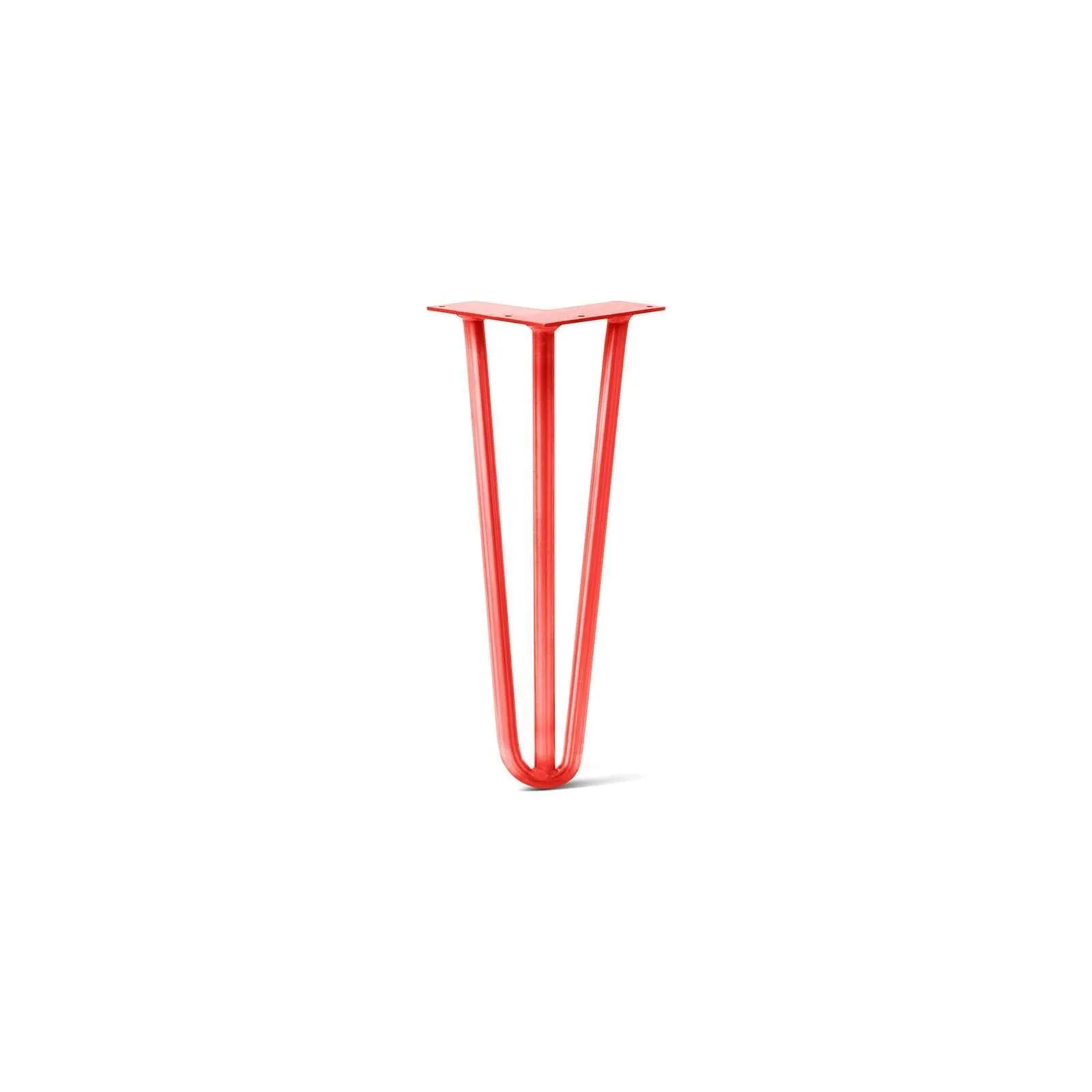 Hairpin Leg (Sold Separately), 3-Rod Design - Orange-Red Powder Coated Finish