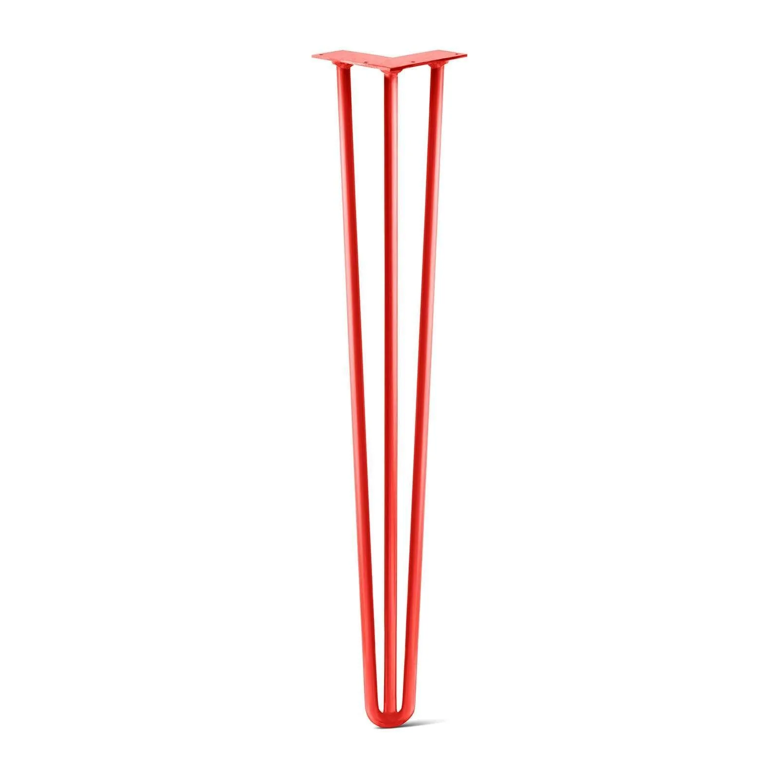 Hairpin Leg (Sold Separately), 3-Rod Design - Orange-Red Powder Coated Finish