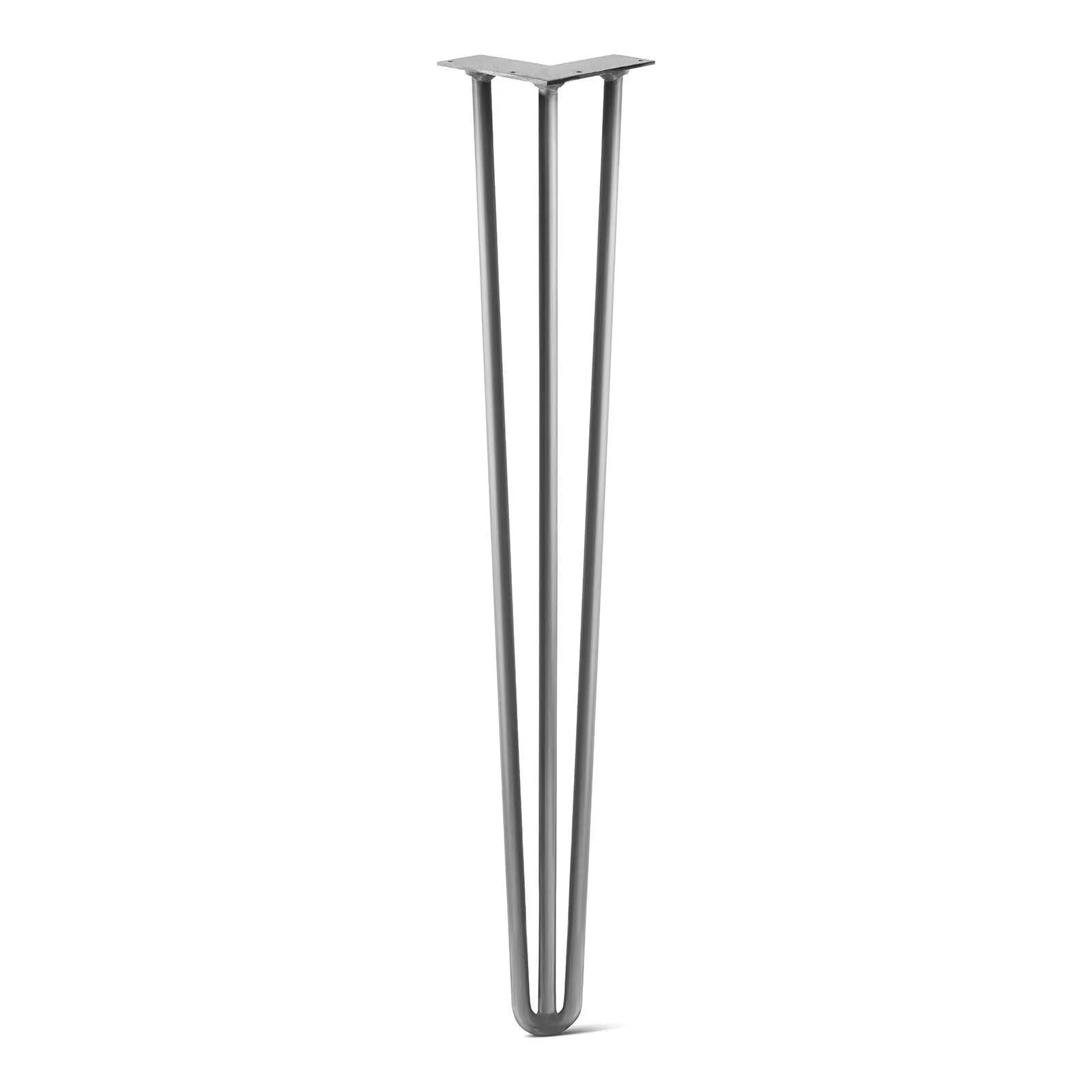 Hairpin Leg (Sold Separately), 3-Rod Design - Raw Steel