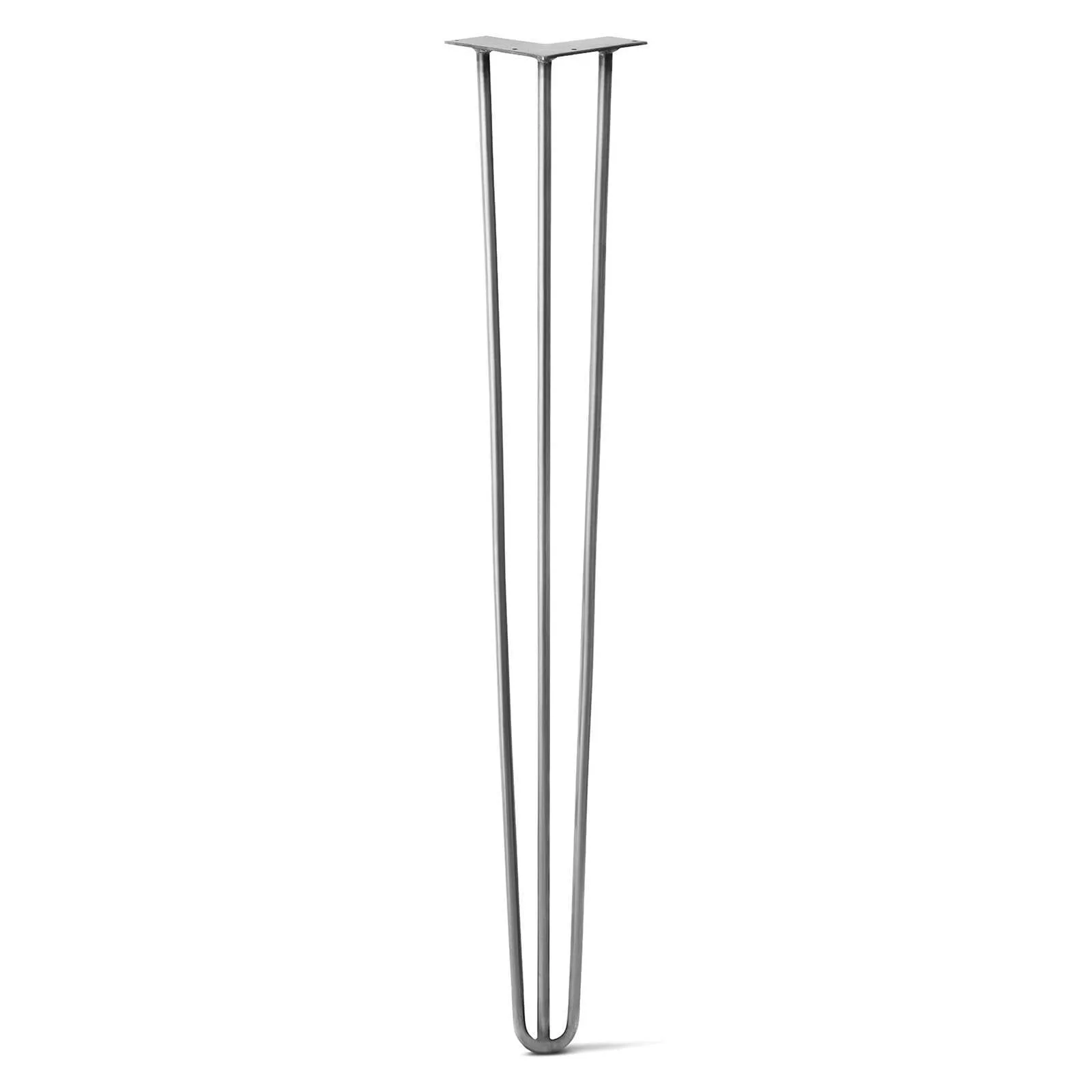 Hairpin Leg (Sold Separately), 3-Rod Design - Raw Steel