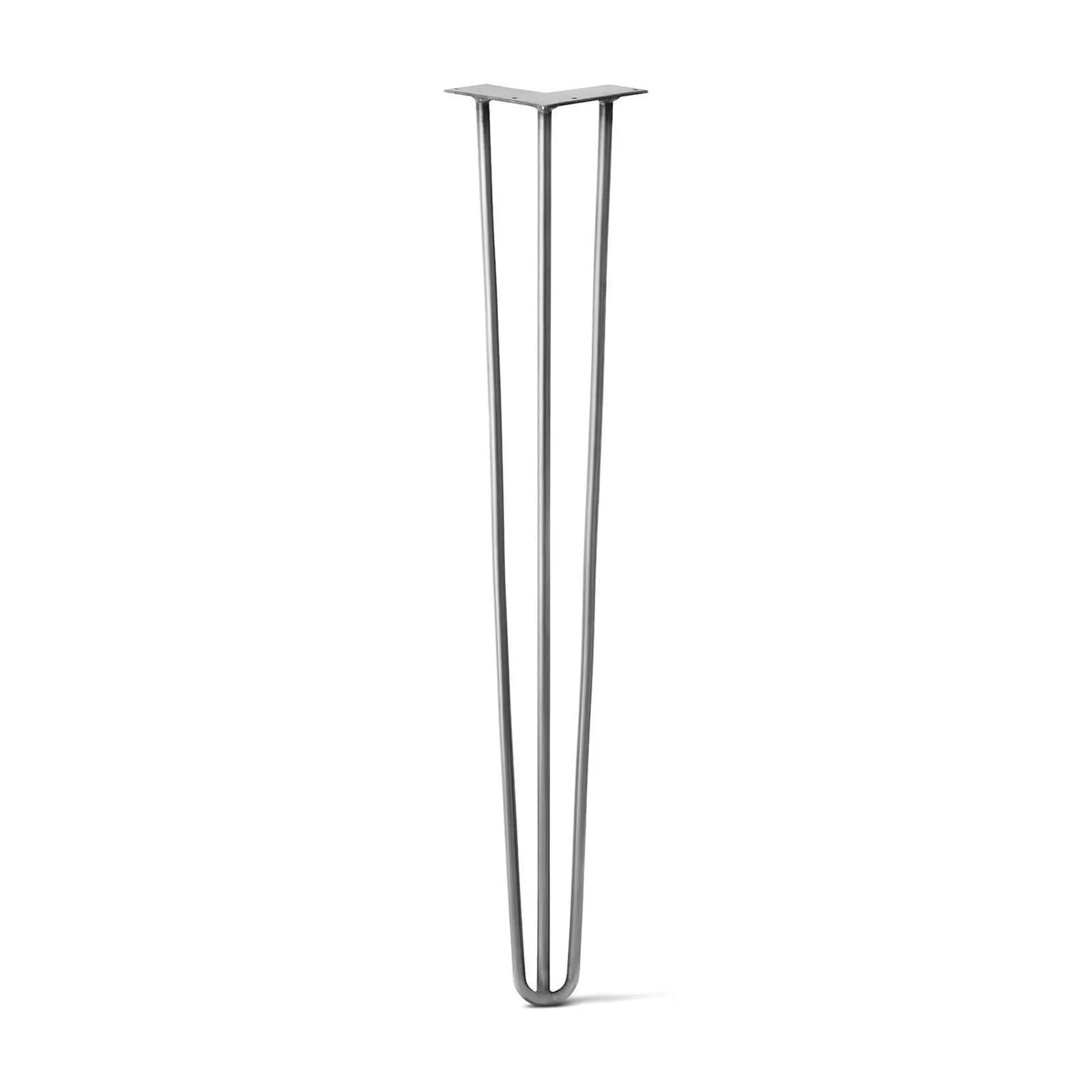 Hairpin Leg (Sold Separately), 3-Rod Design - Raw Steel